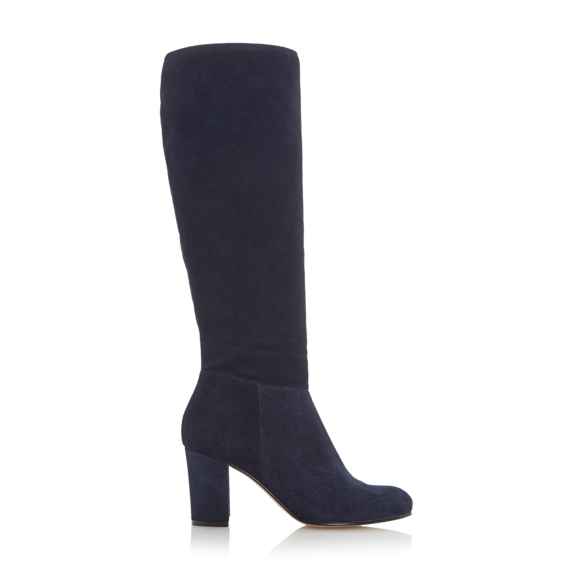 Dune Toulon Knee High Block Heel Suede Boot in Blue (Navy) | Lyst