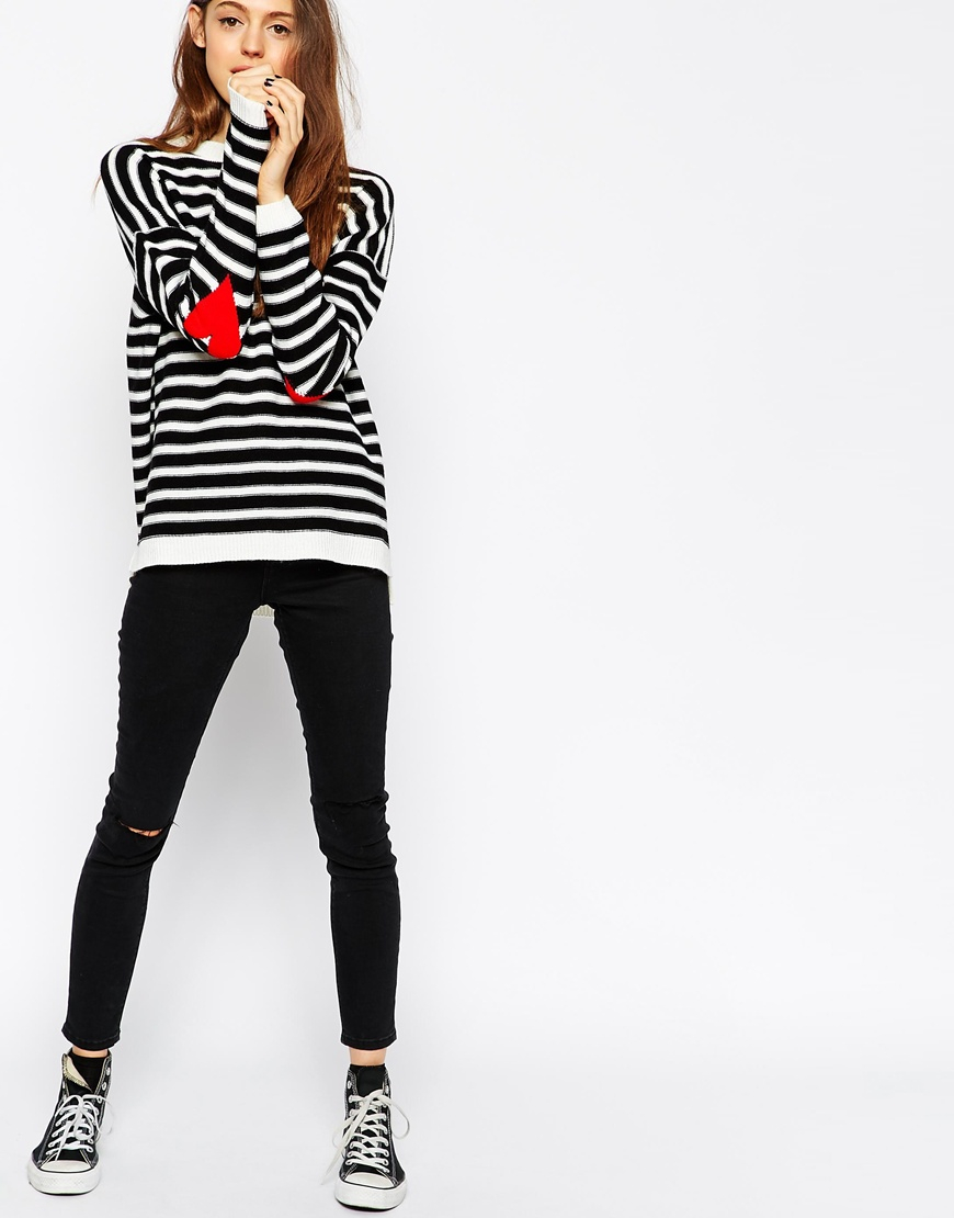 heart patch elbow sweater