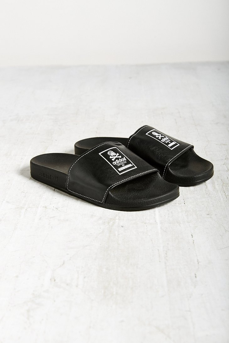 adidas Originals X Neighborhood Adilette Slide Sandal in Black | Lyst