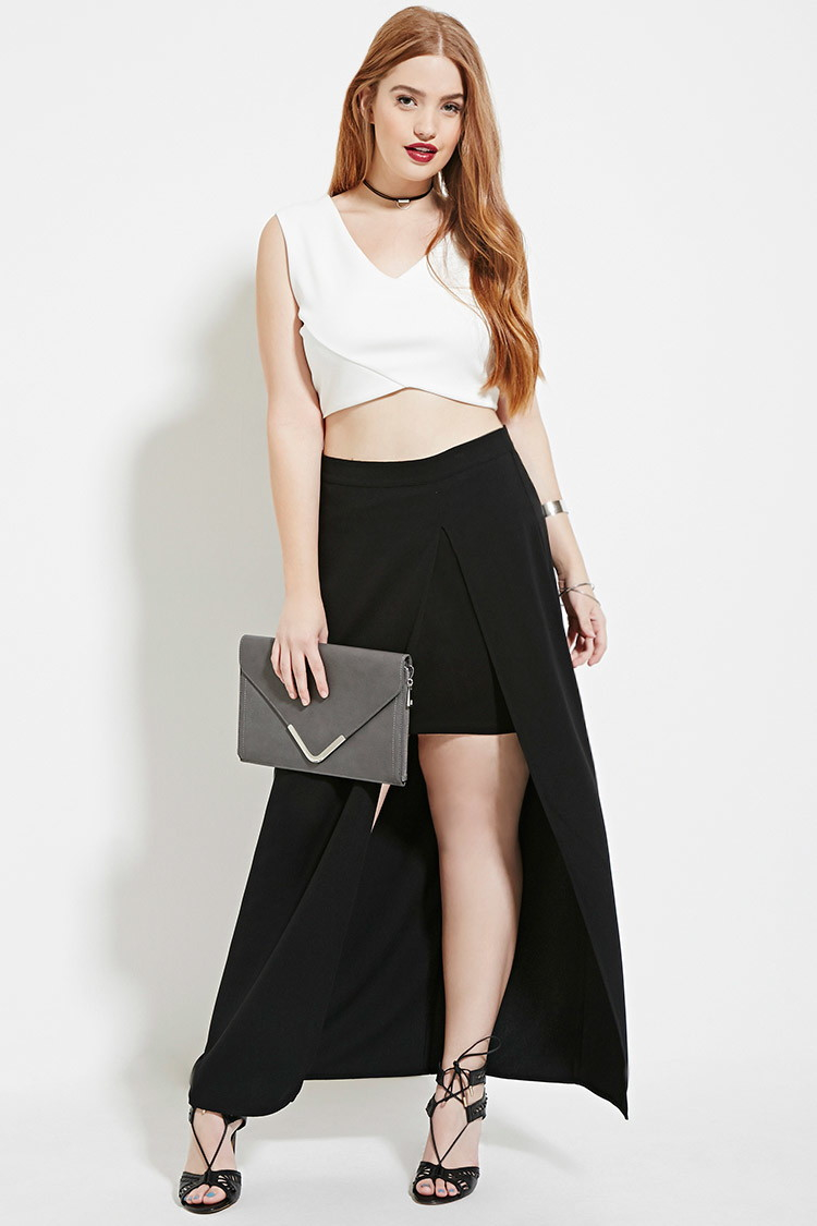 plus size maxi skirt with split
