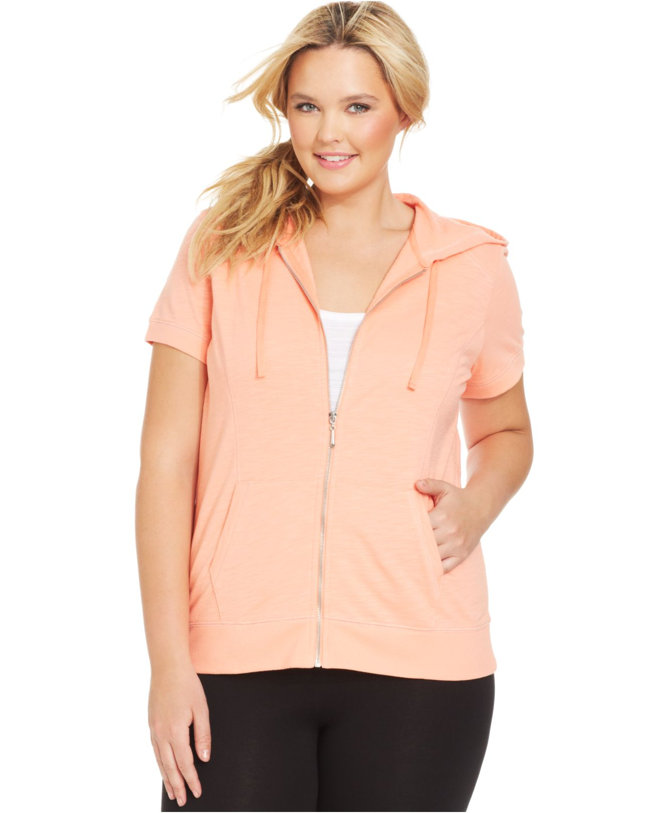 plus size short sleeve hoodie