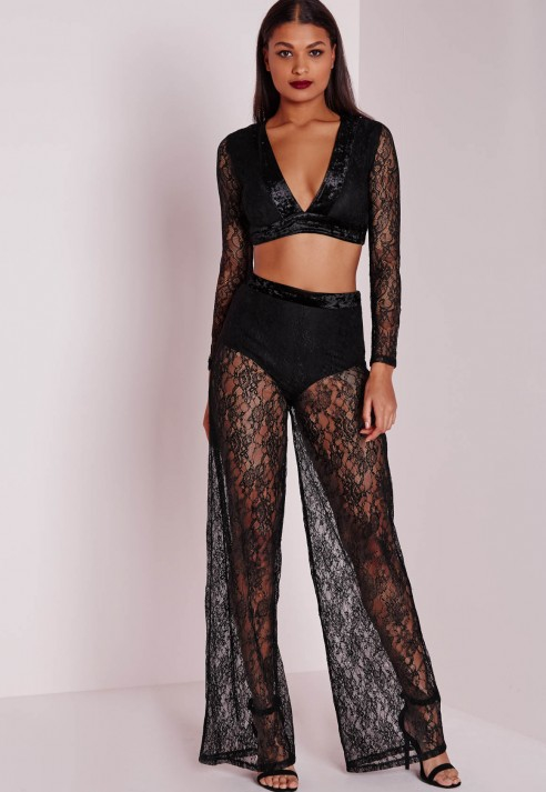 sheer lace pants