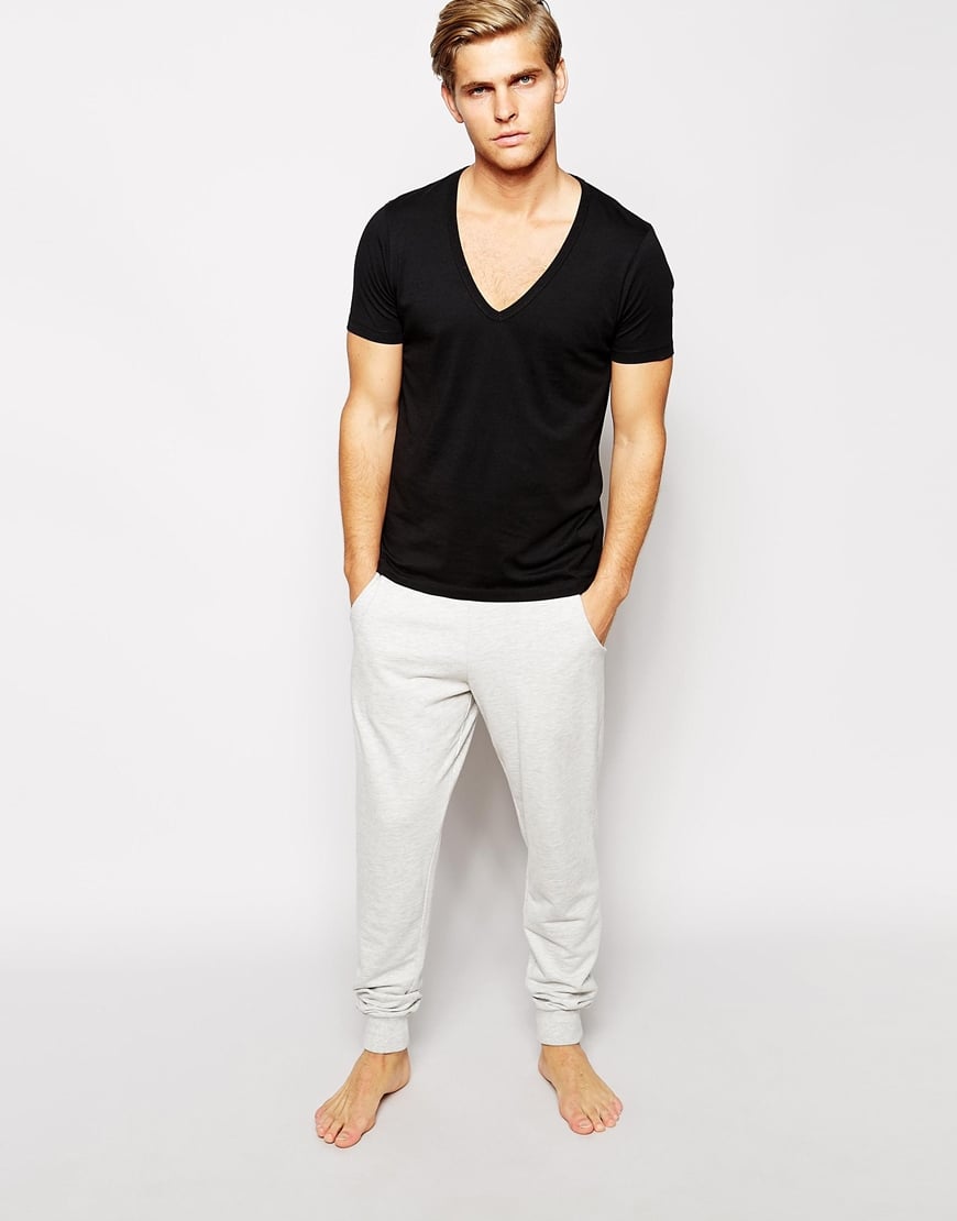 ASOS Loungewear T-shirt With Deep V-neck in Black for Men ...