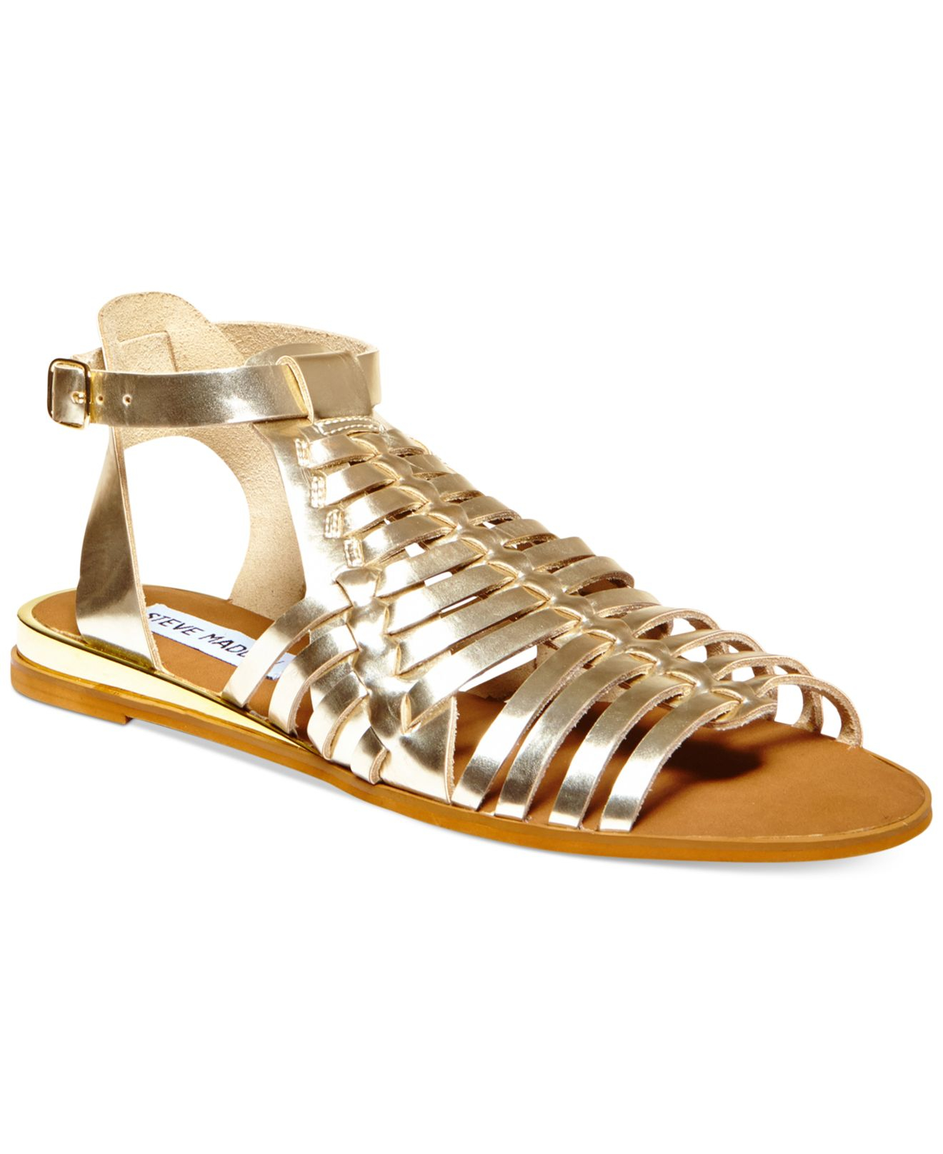 gold flat gladiator sandals