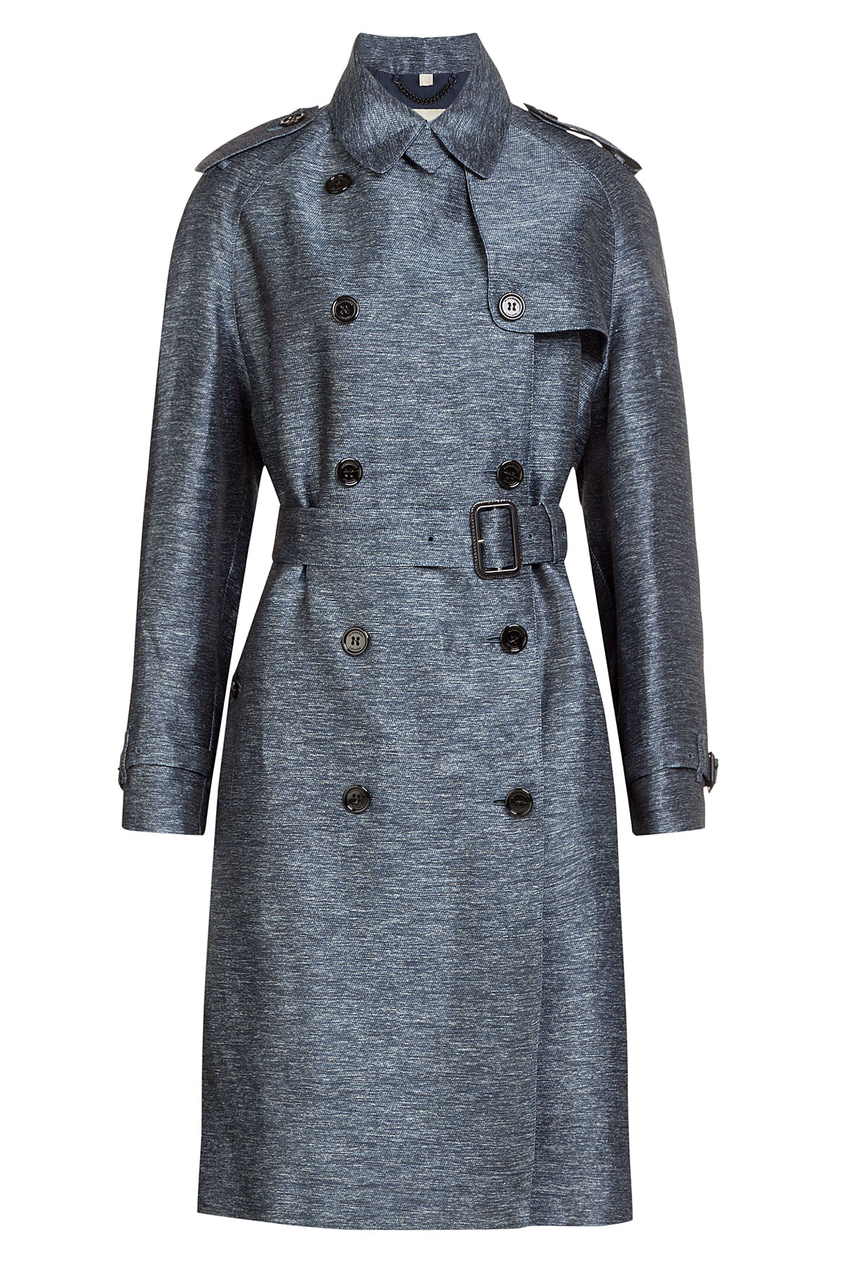 Lyst - Burberry Terringhill Linen-silk Trench Coat - Blue in Blue