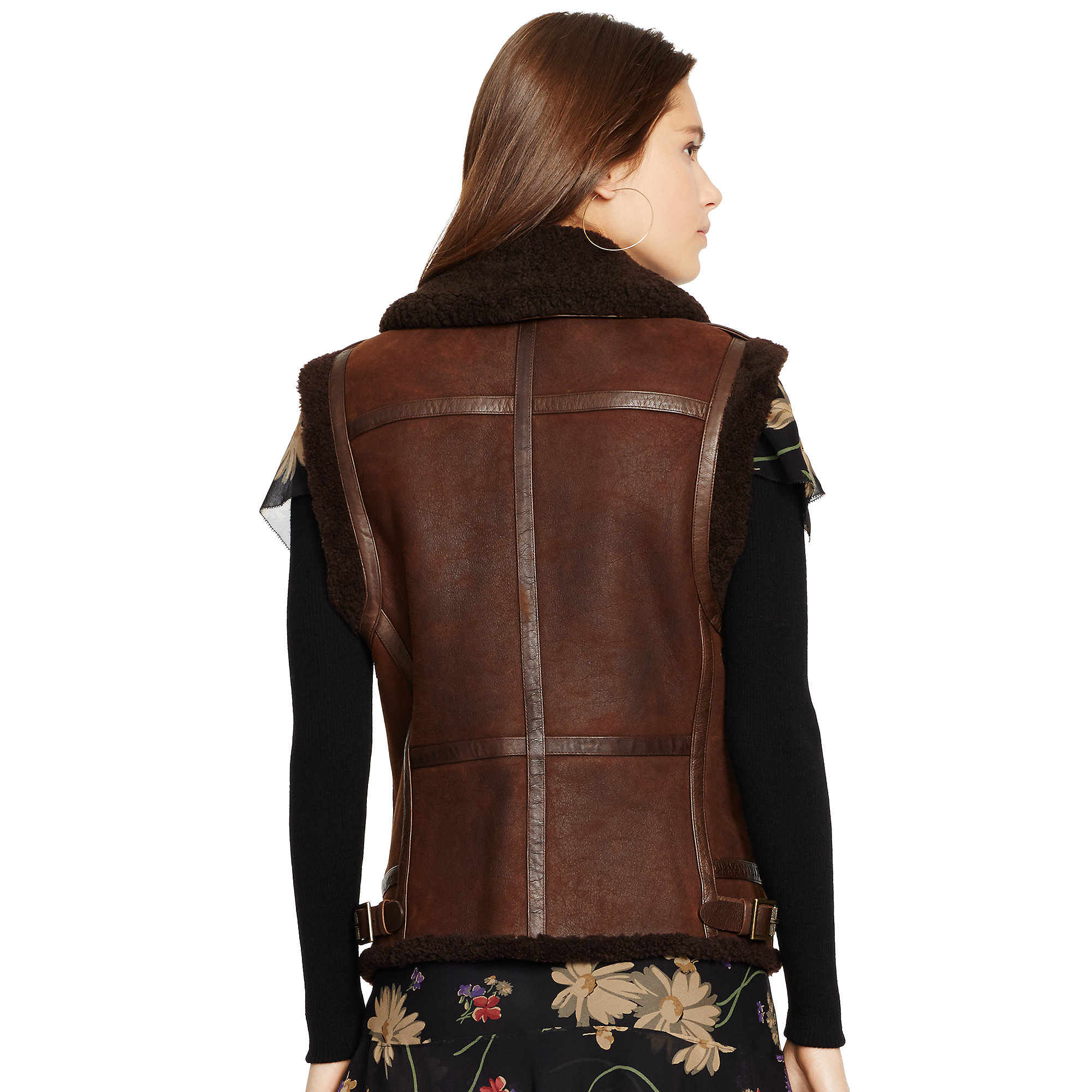 ralph lauren shearling vest