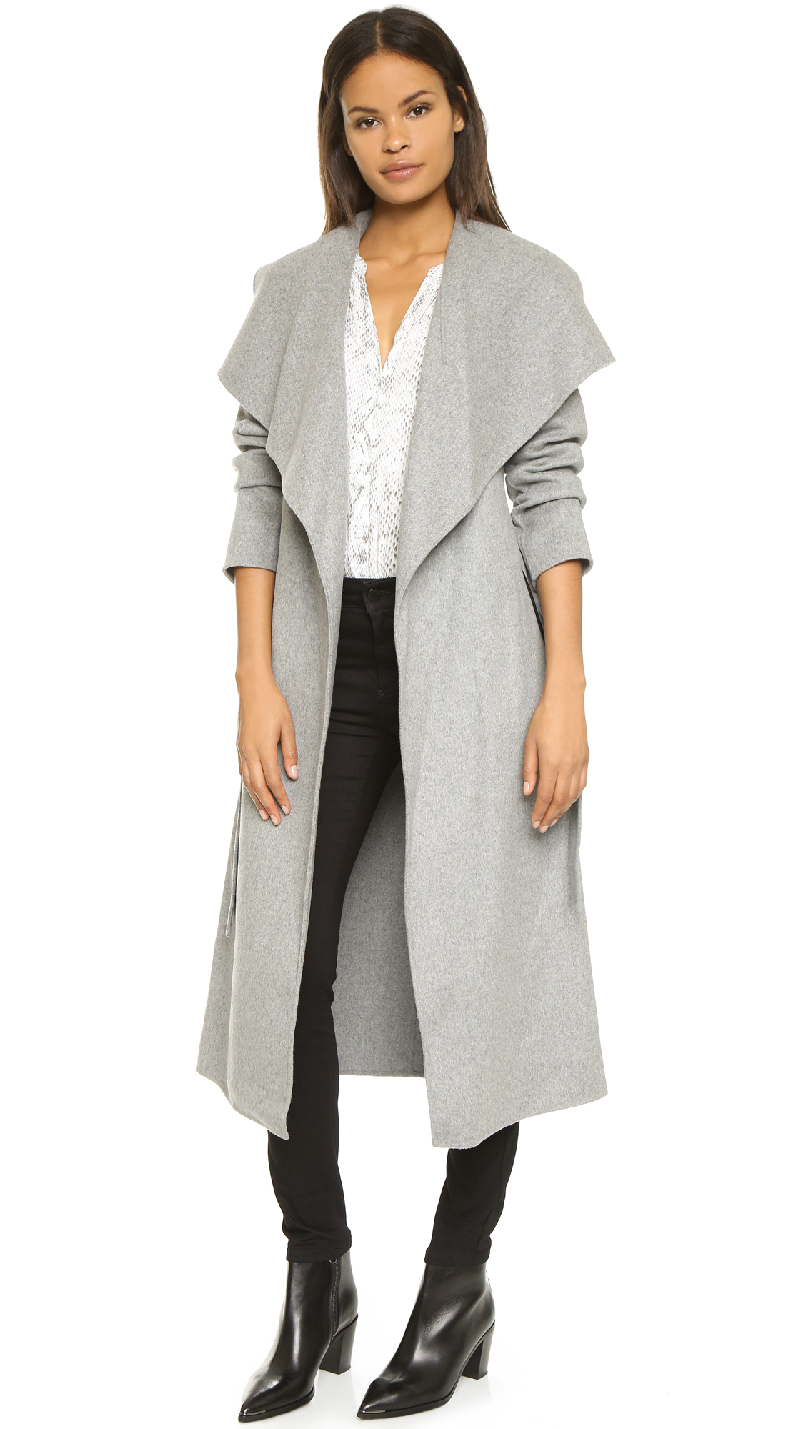Mackage Mai Wrap Coat - Light Grey in Gray (Light Grey) | Lyst