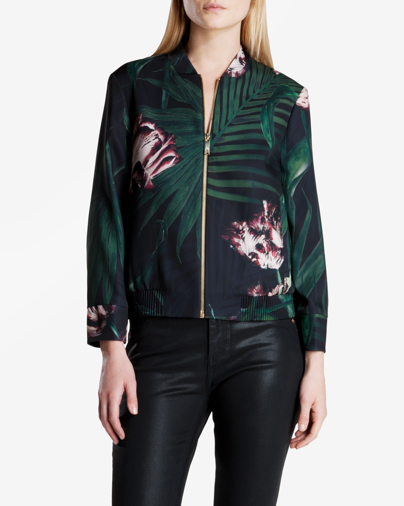 Ted baker Palm Floral Bomber Jacket in Floral (Black) Lyst