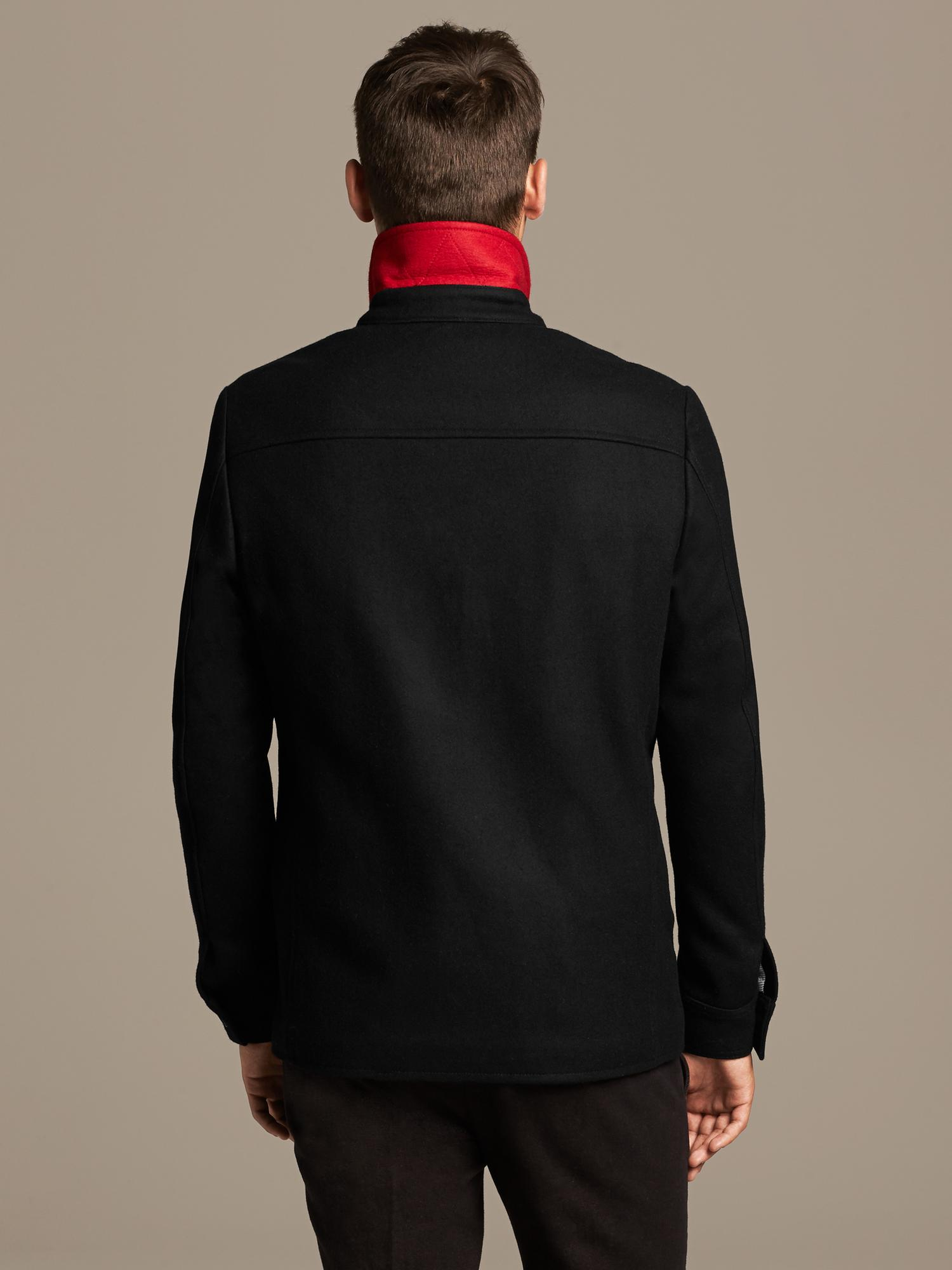 black wool shirt jacket