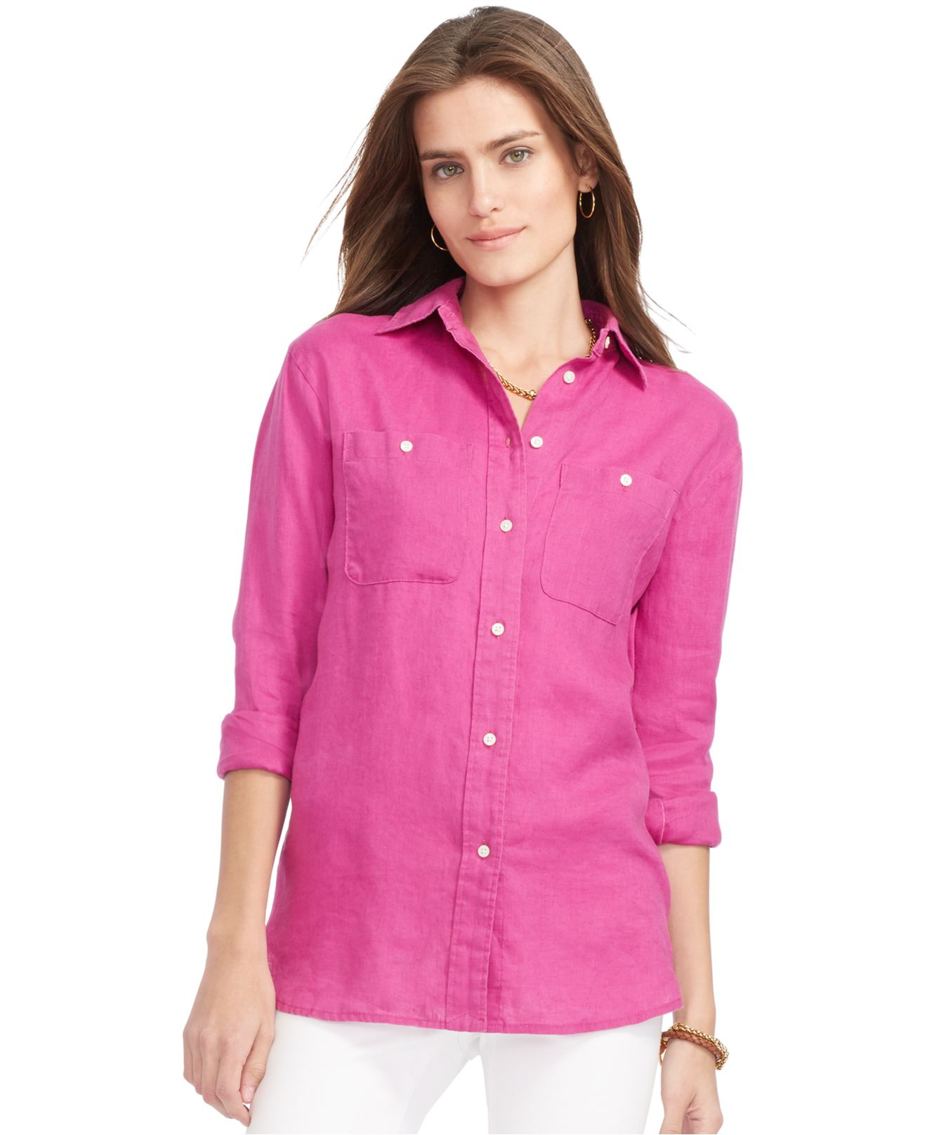 ralph lauren women's linen shirt
