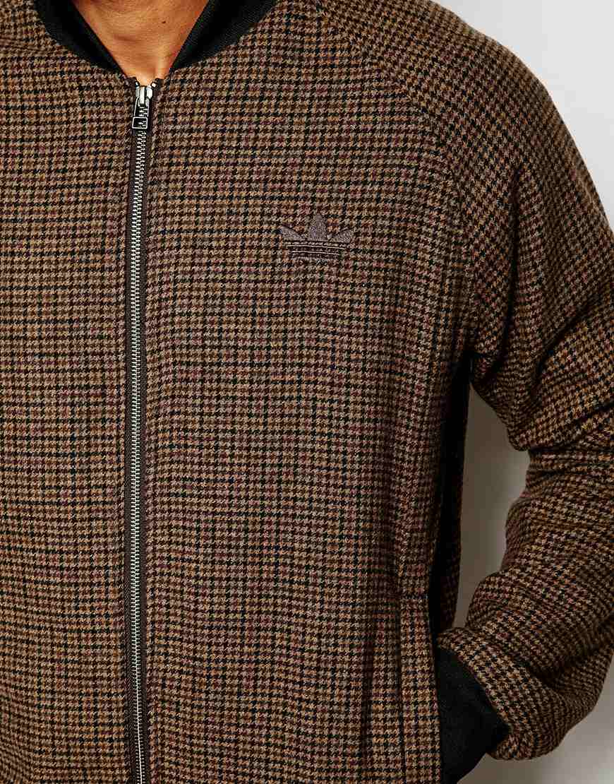 adidas Originals Tweed Bomber Jacket Ab7641 in Brown for Men - Lyst