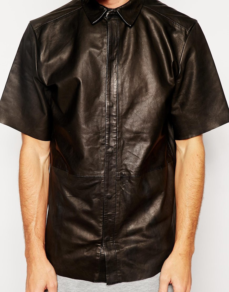 Black Leather Shirt Find leather sleeve t shirt mens at ShopStyle. Shop the latest collection of leather sleeve t shirt mens from the most popular stores - all in one. INC International Concepts I.n.c. Men's Faux-Leather Pieced T-Shirt, Created for Macy's $ $ Get a Sale Alert at Italist Les Hommes.