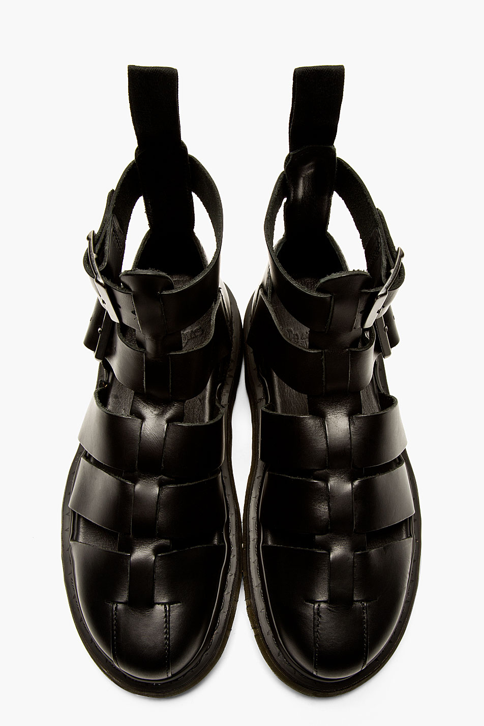 Dr. Martens Smooth Leather Gladiator Sandals in Black for Men - Lyst