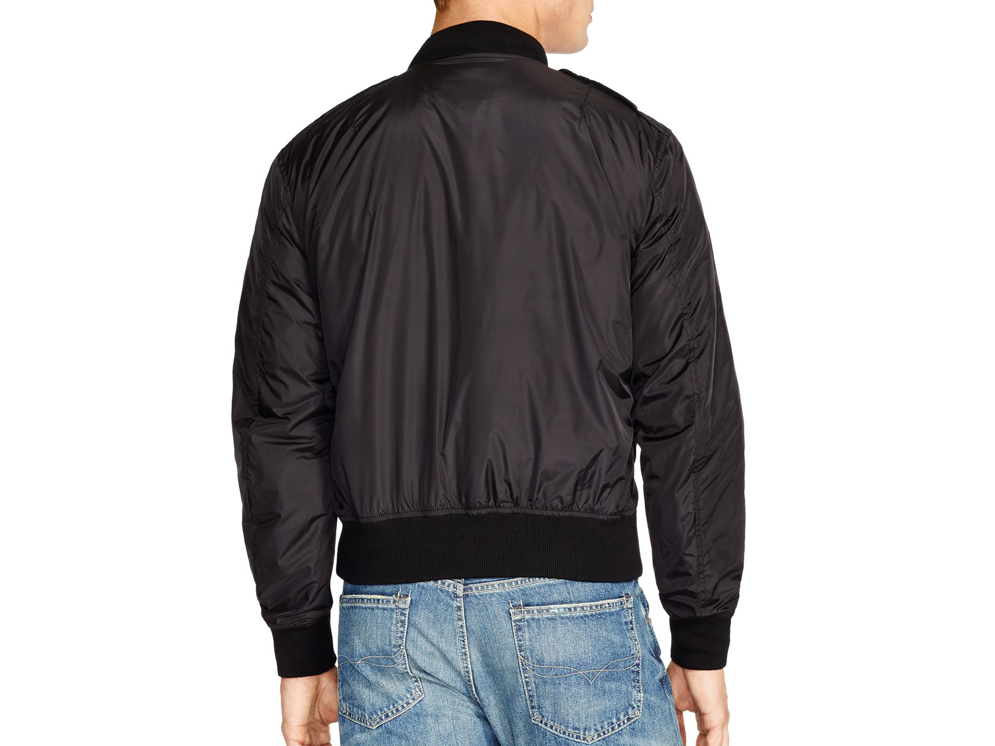 Polo Ralph Lauren Synthetic Three Pocket Bomber Jacket in Black for Men ...