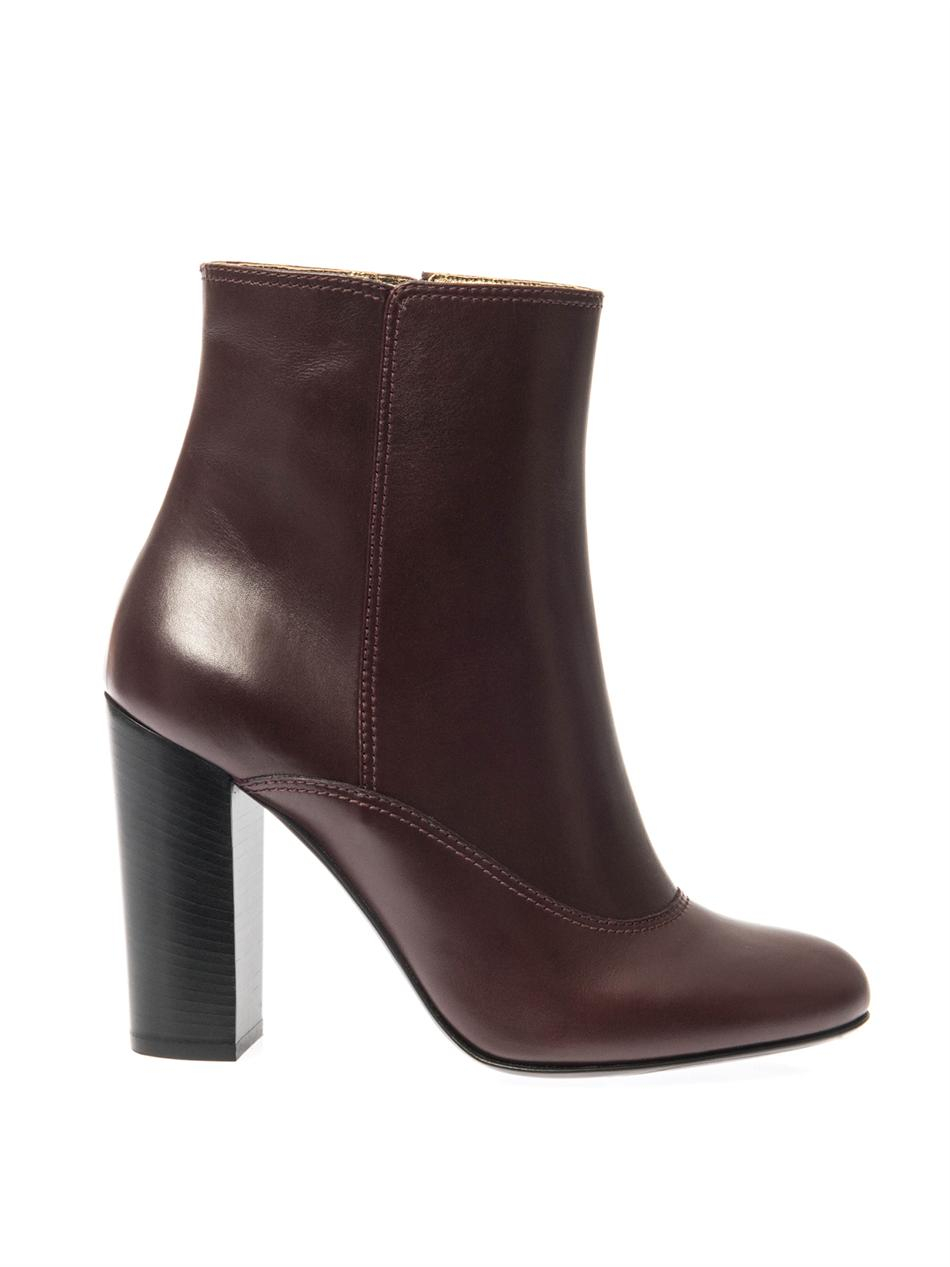 Lyst - Lanvin Leather Ankle Boots in Purple
