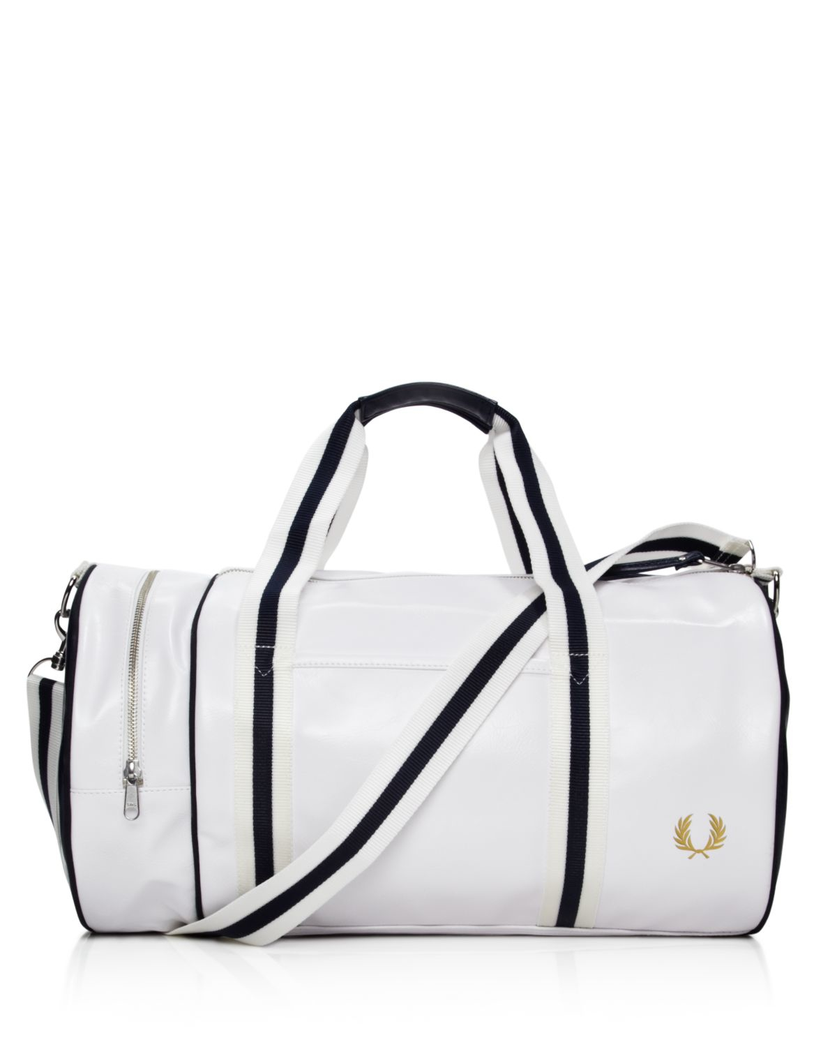 Fred Perry Classic Barrel Bag in White/Navy (White) for Men - Lyst