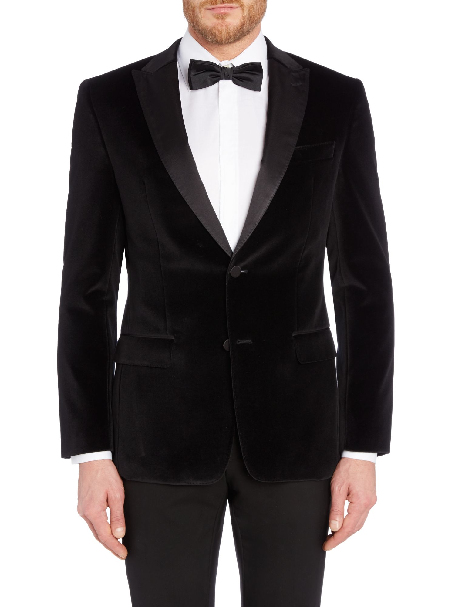 Boss Hayford Velvet Dinner Jacket Blazer in Black for Men | Lyst