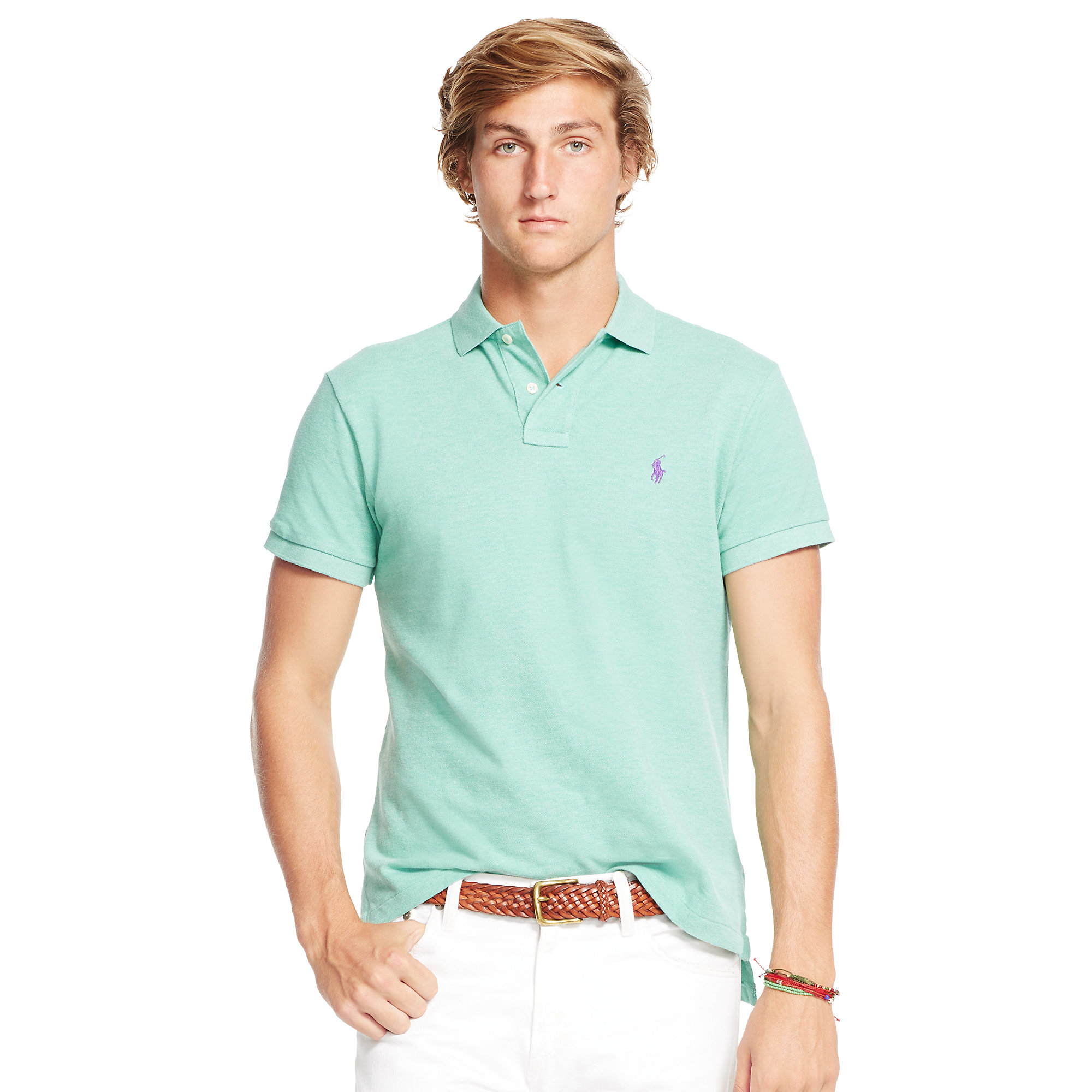 classic fit mesh polo shirt