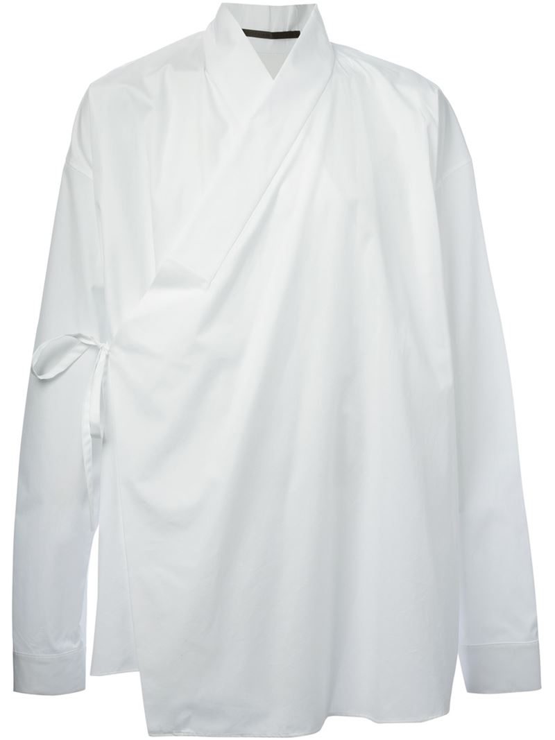 Haider Ackermann Kimono Shirt in White for Men - Lyst