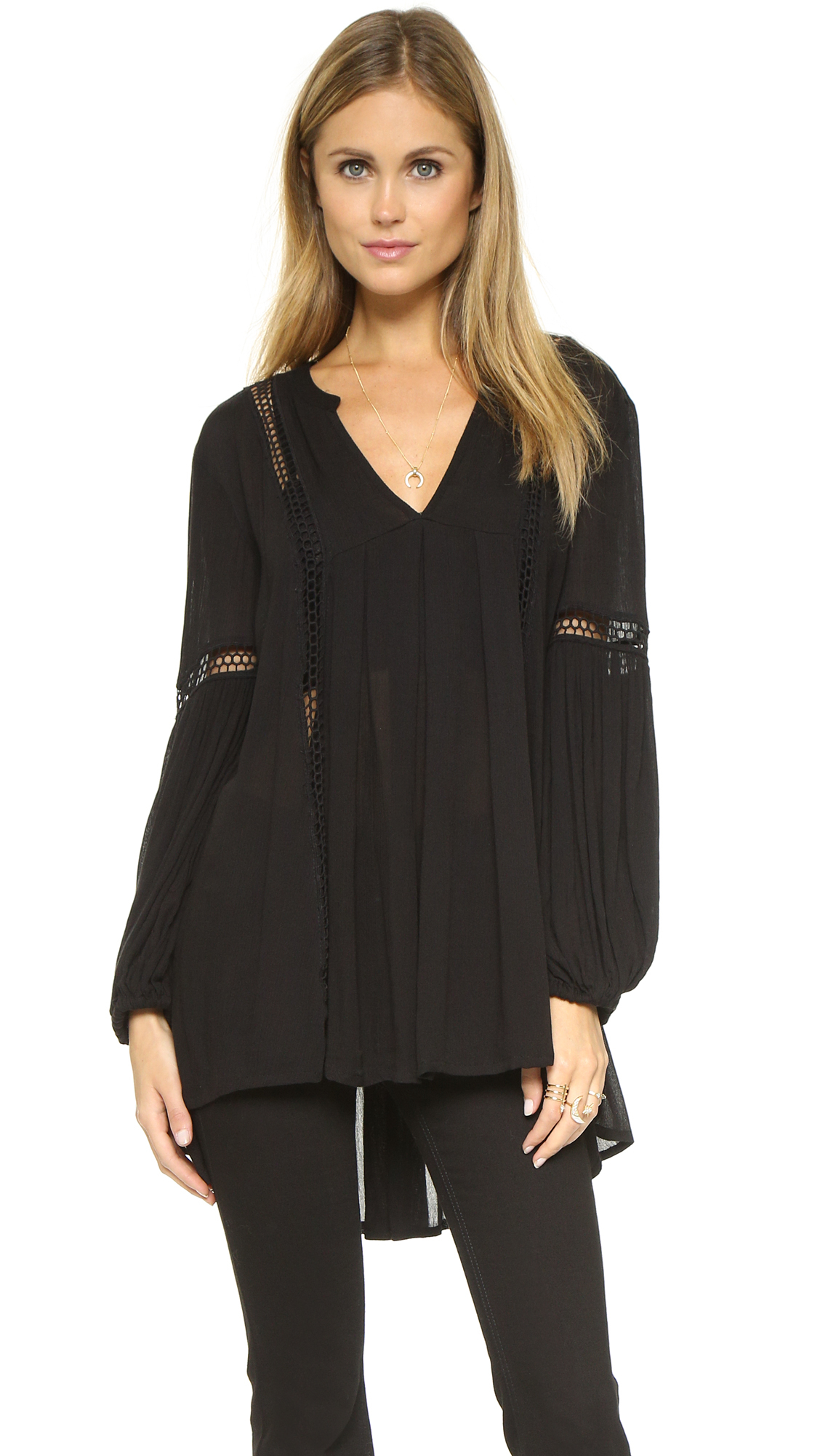 Free people Just The Two Of Us Tunic - Black in Black | Lyst