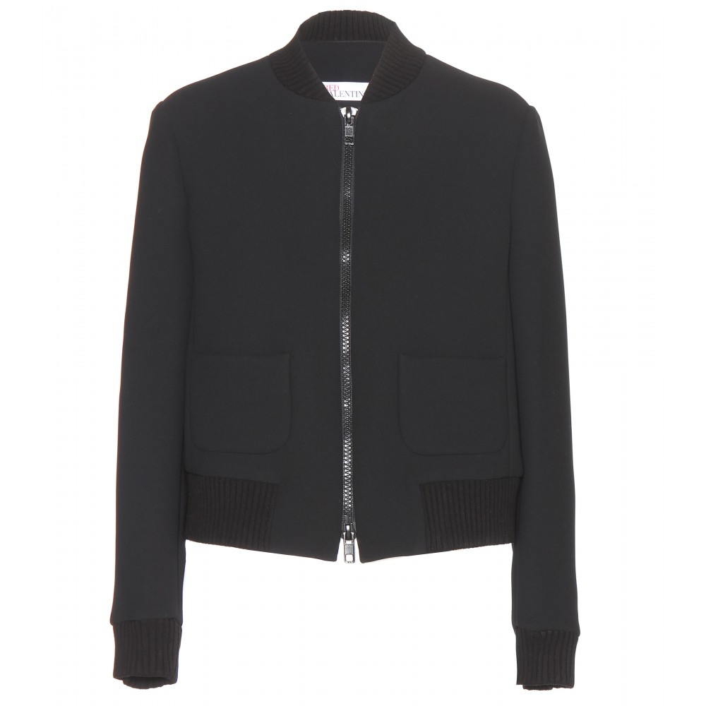 RED Valentino Bomber Jacket in Black - Lyst