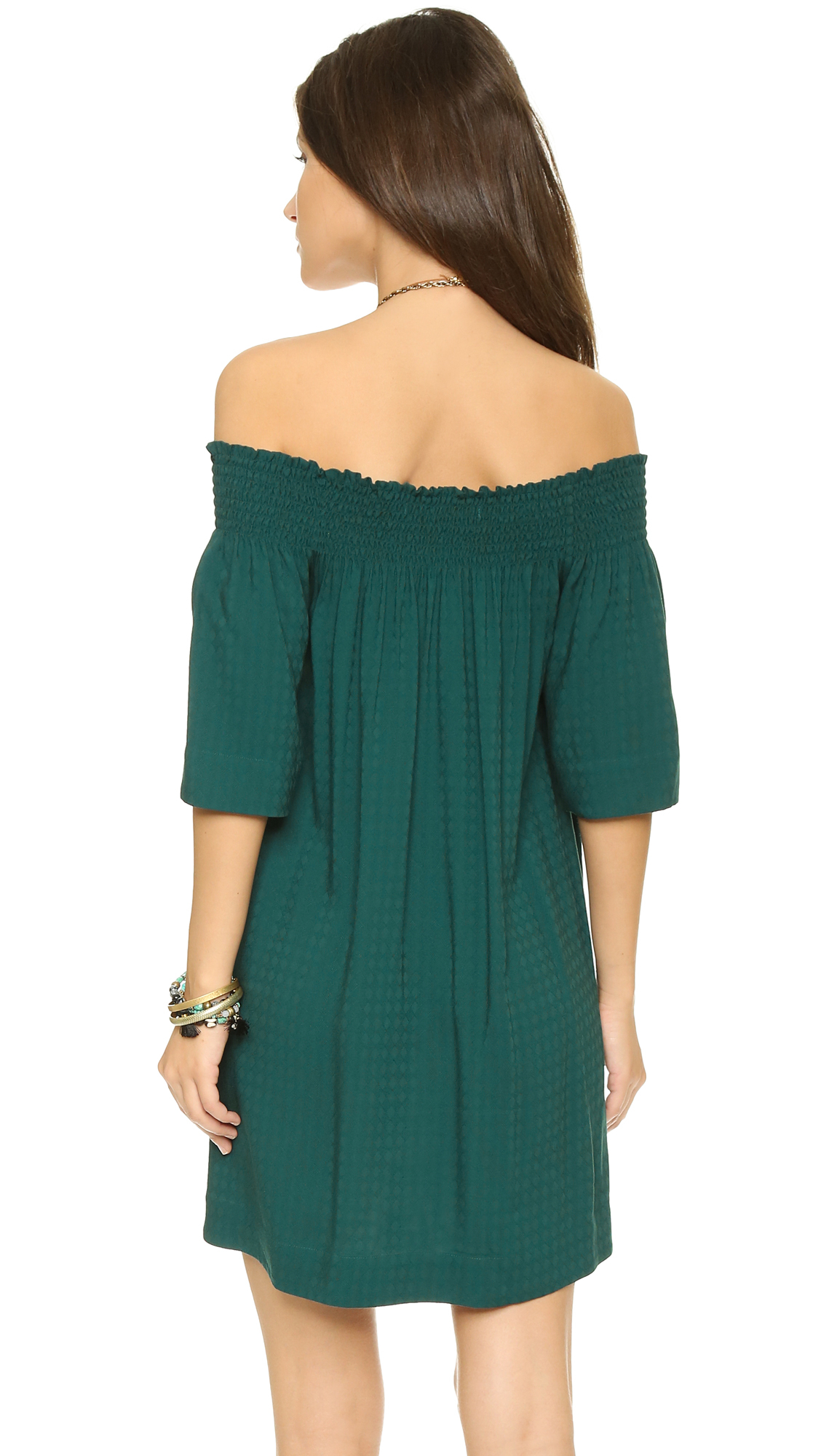 Twelfth street cynthia vincent Off The Shoulder Mini Dress Dark Teal