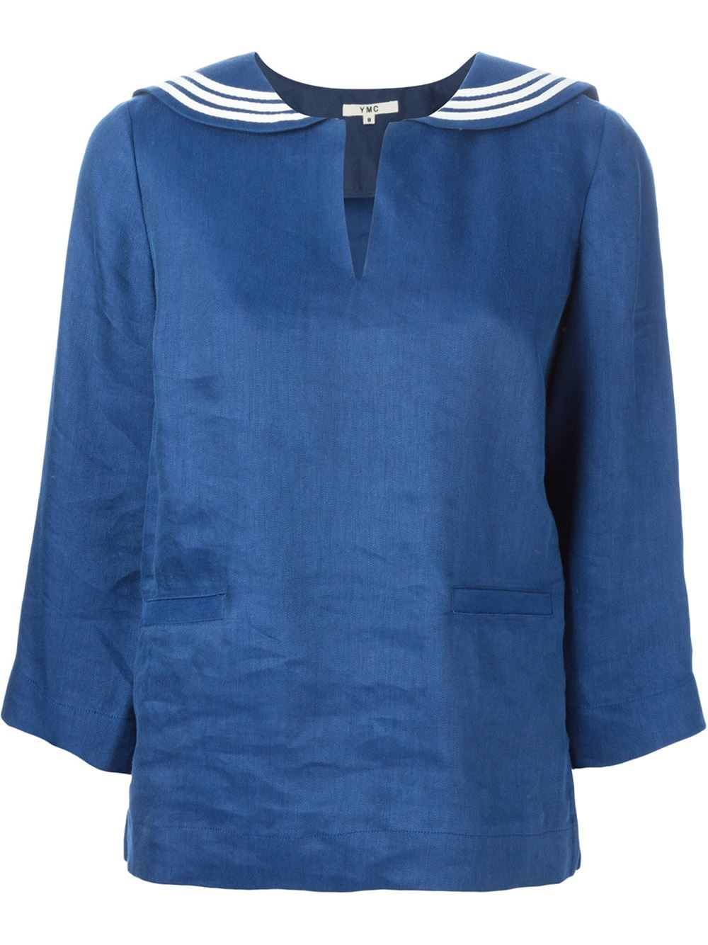 Ymc Sailor Collar Top in Blue Lyst