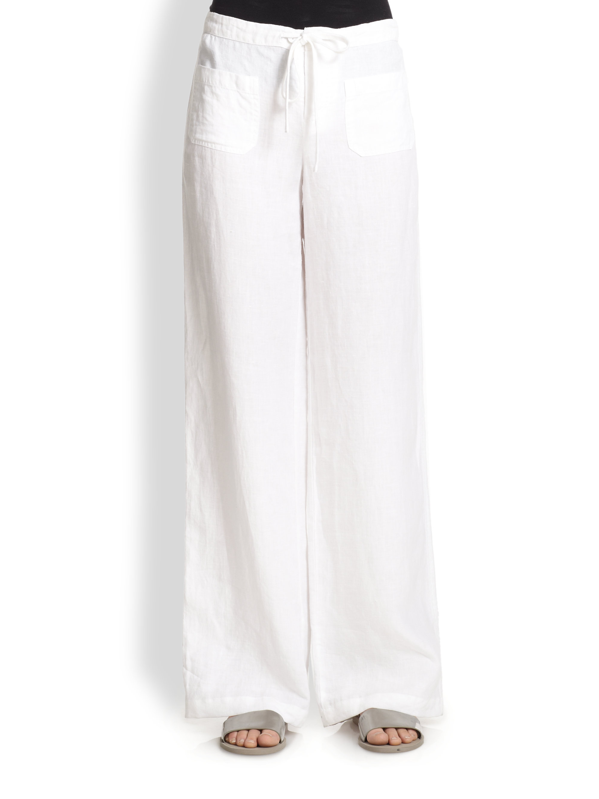 Vince Linen Beach Pants in White | Lyst