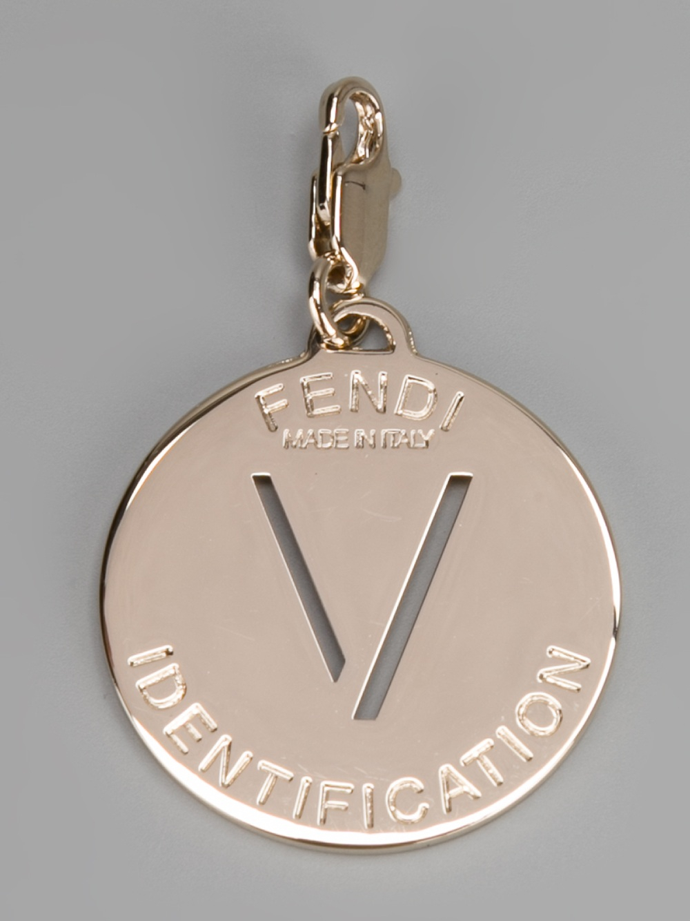 Fendi Metallic V Identity Charm