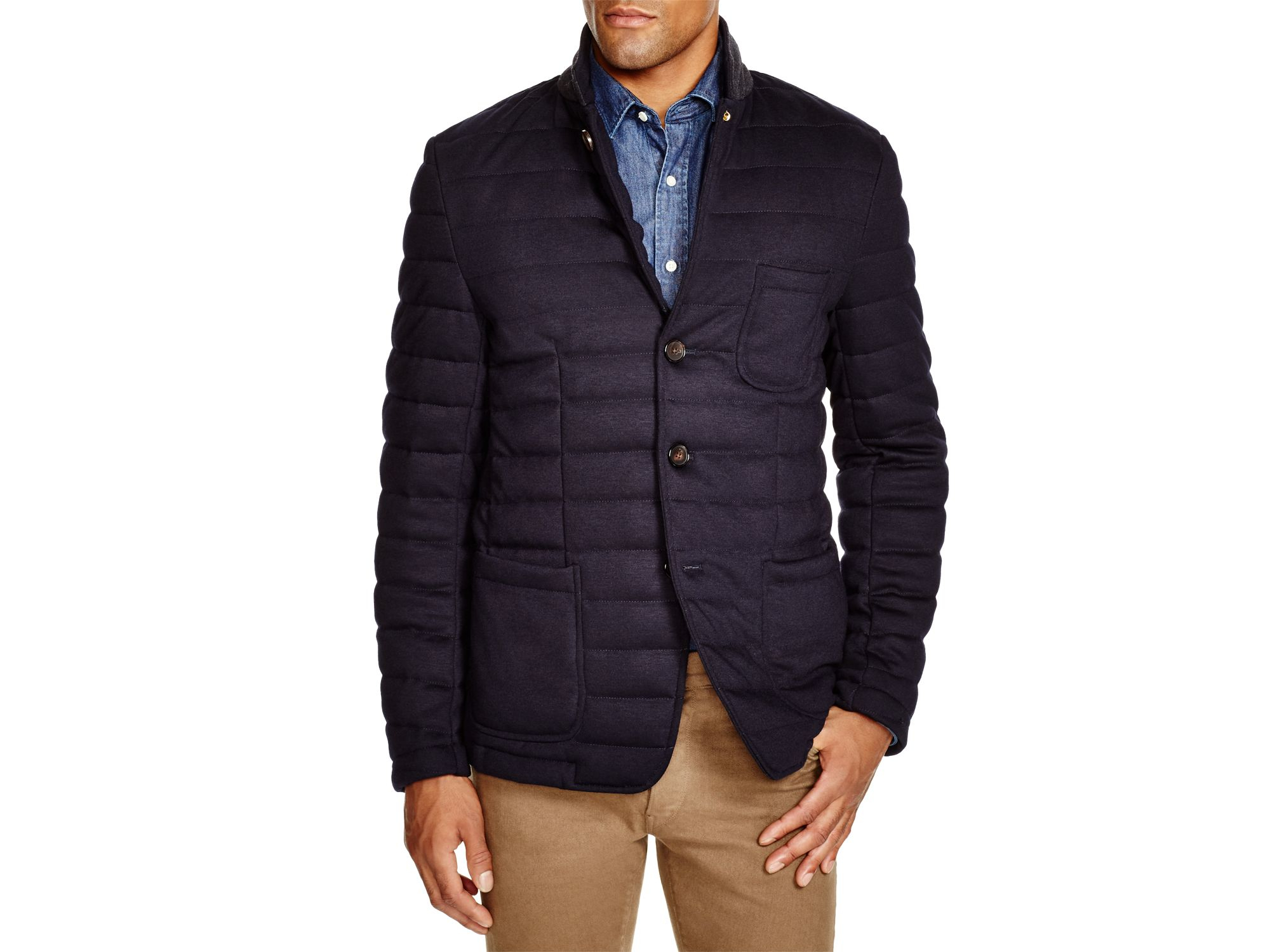 Scotch & Soda Wool Quilted Blazer in Night (Blue) for Men - Lyst