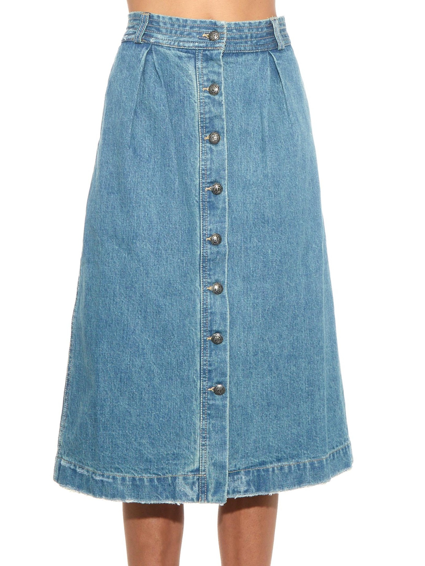 Lyst - Sea A-line Denim Skirt in Blue