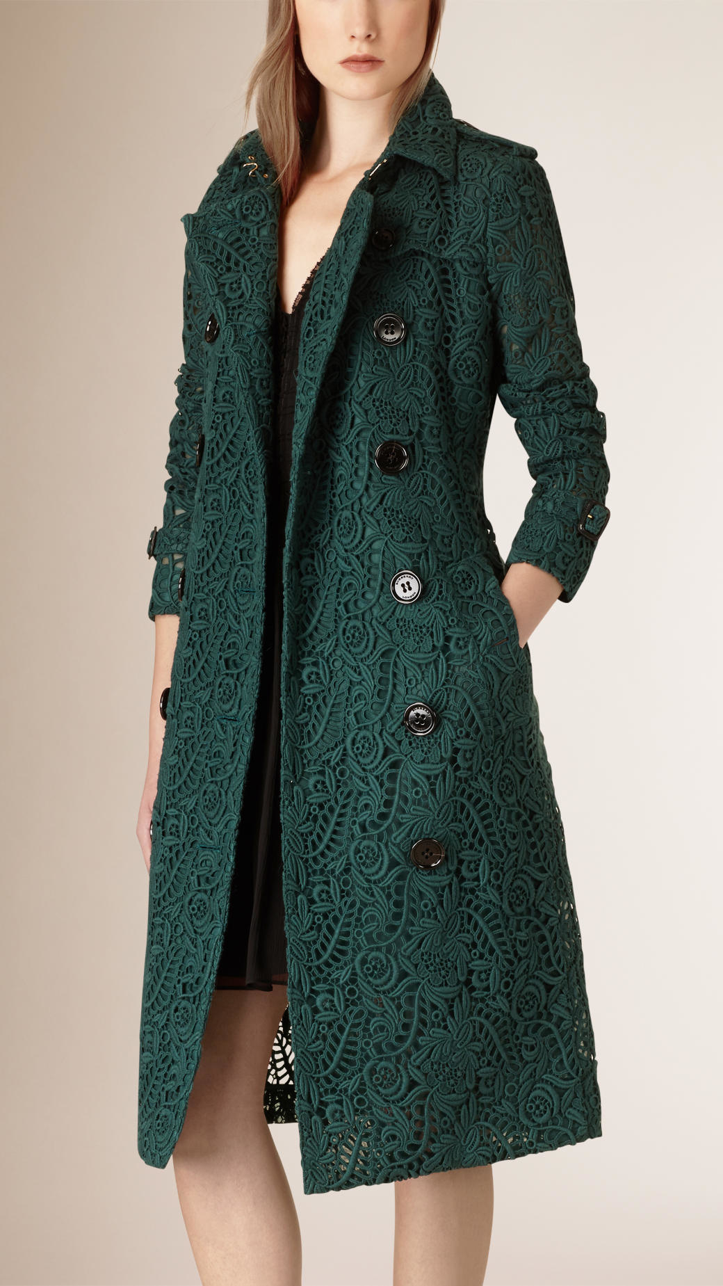burberry coat green