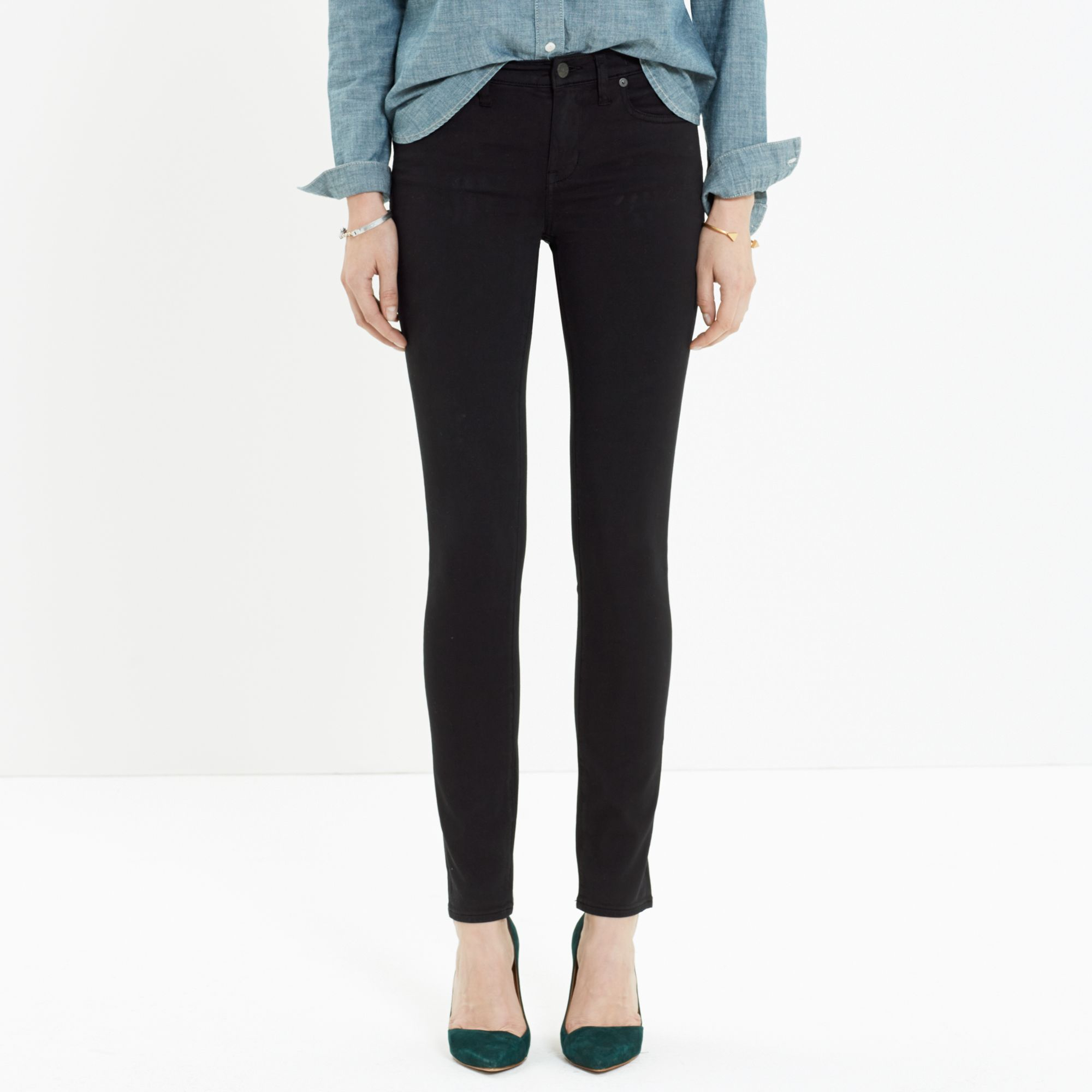 black sateen jeans