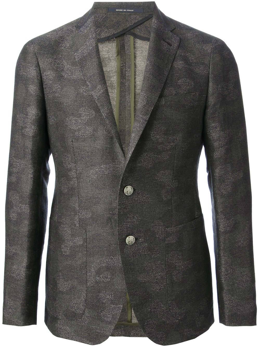 Tagliatore Camouflage Blazer in Grey (Gray) for Men - Lyst