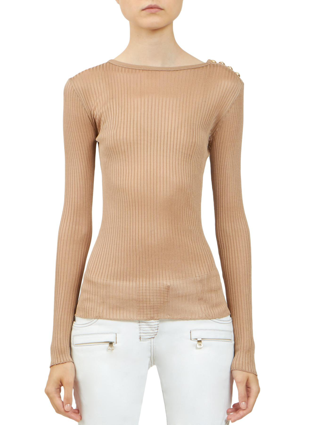 Beige long sleeve top Clearance