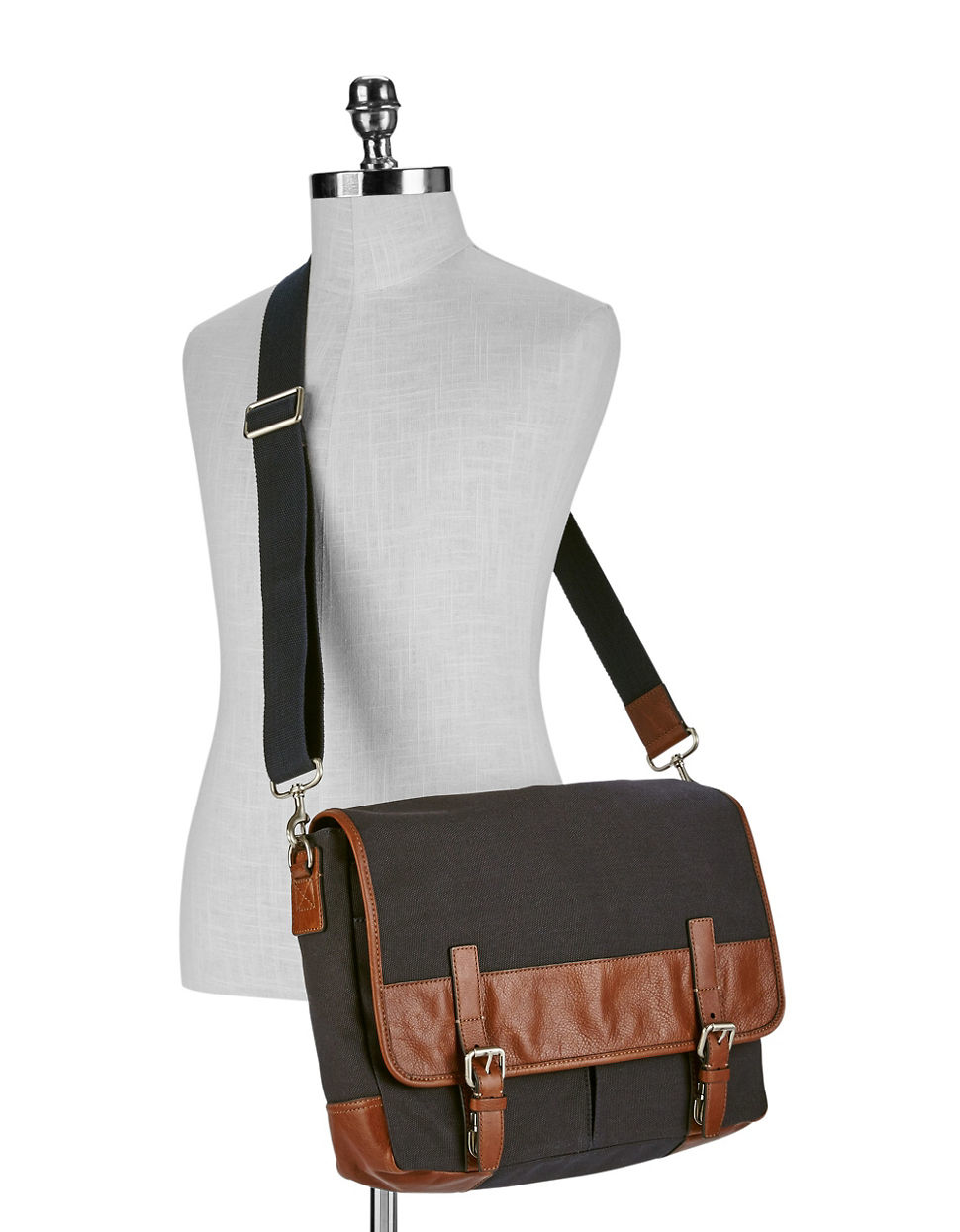 Fossil Graham Canvas Messenger Bag in Cognac (Blue) for Men Lyst