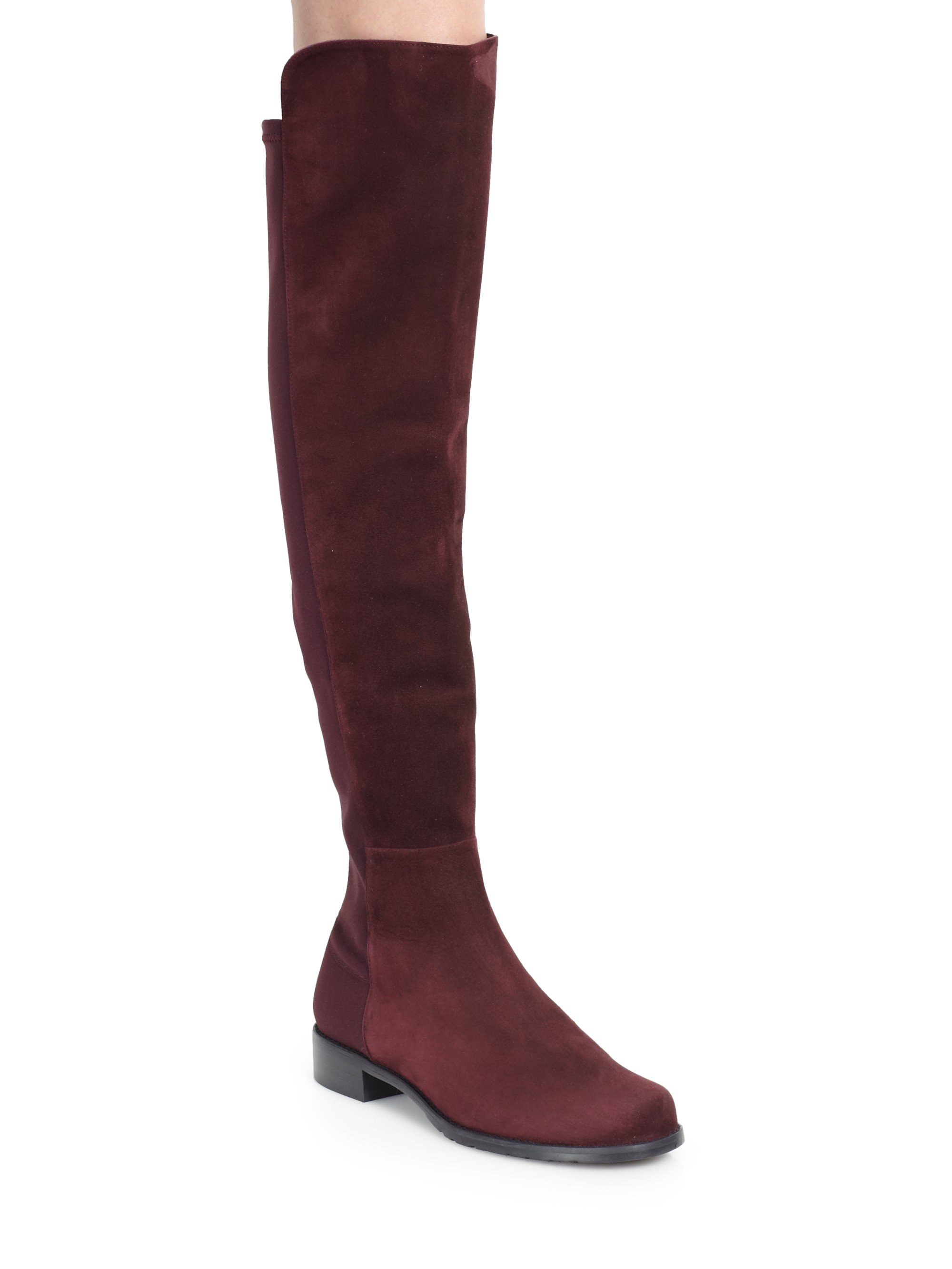 Stuart weitzman 5050 Suede Over-the-knee Boots in Red (RED CURRANT) | Lyst