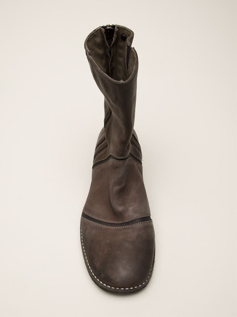 grey distressed boots