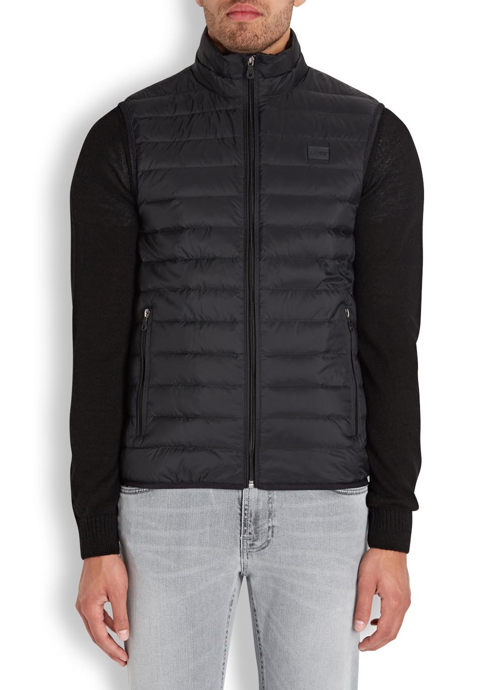 armani jeans gilet black