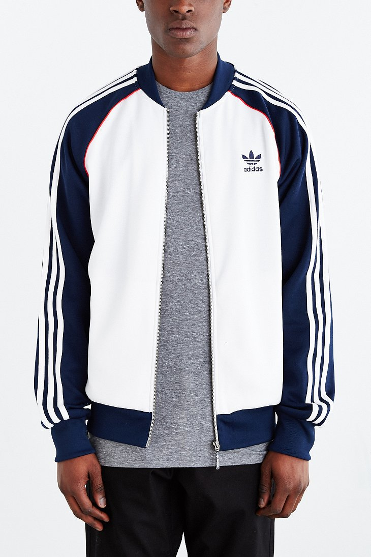 Adidas Originals Superstar Track Jacket in White for Men | Lyst