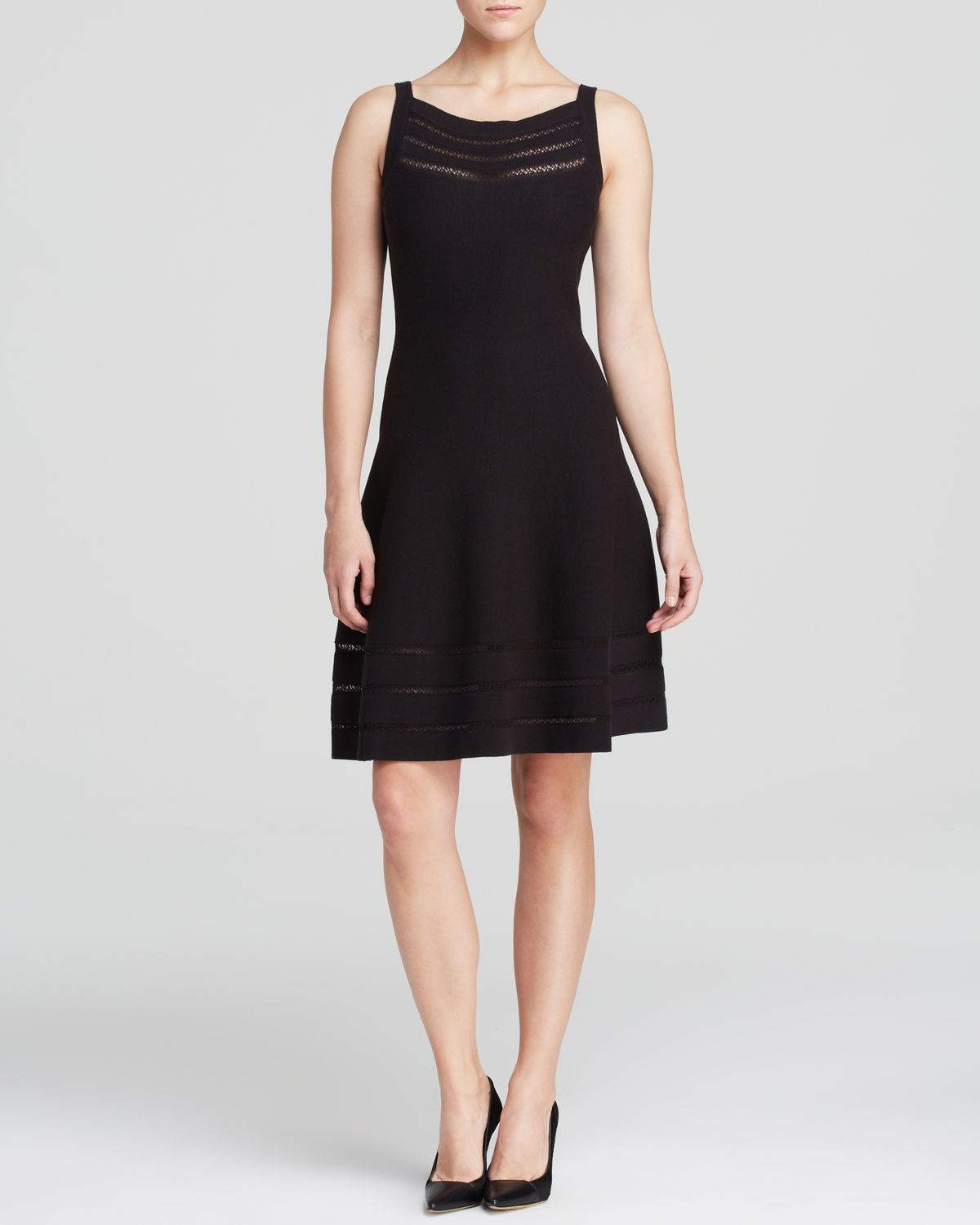 Kate Spade Open Stitch Knit Dress in Black | Lyst