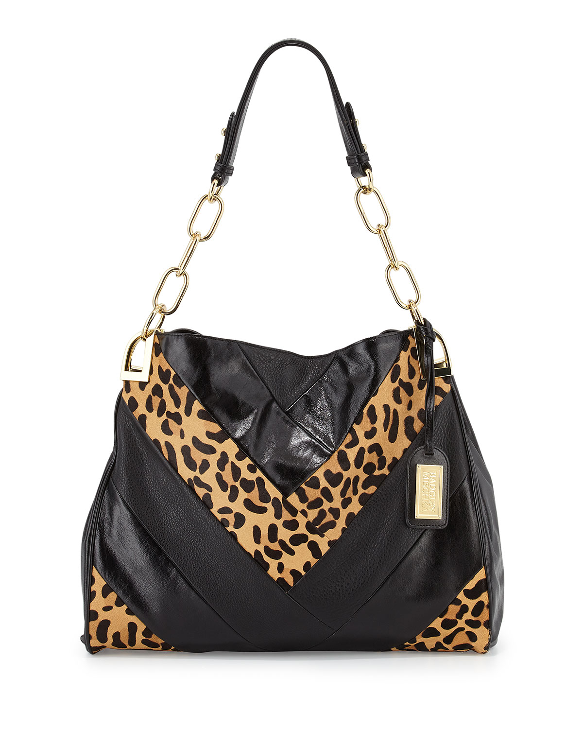 leopard print calf hair bag