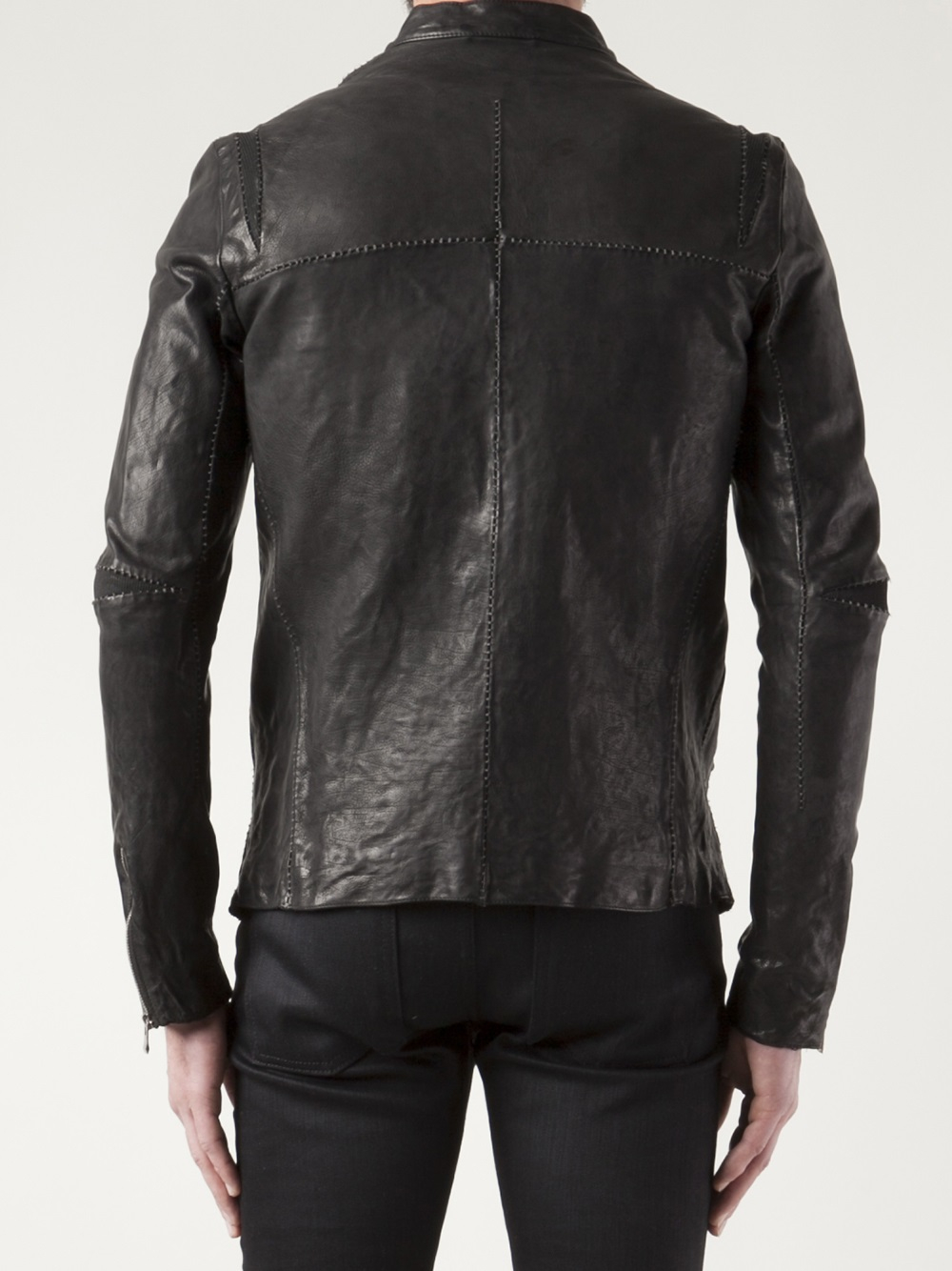 Incarnation Leather Zip Jacket in Black for Men