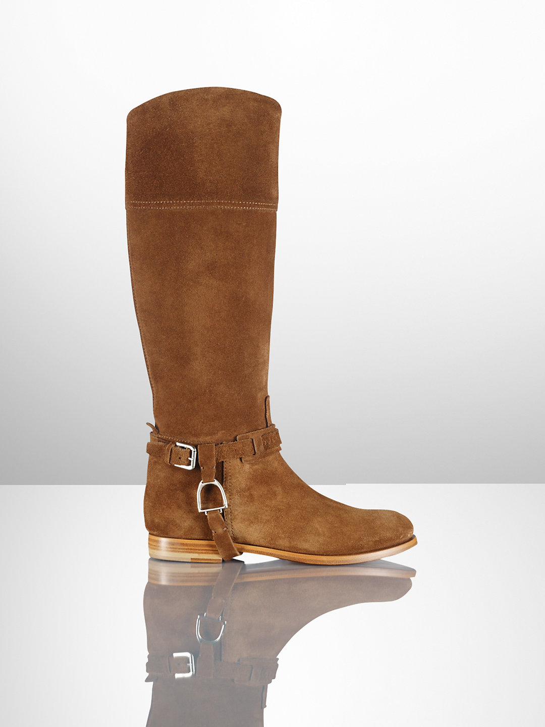 Ralph Lauren Collection Calf-suede Sage Riding Boot in Coffee (Brown) | Lyst