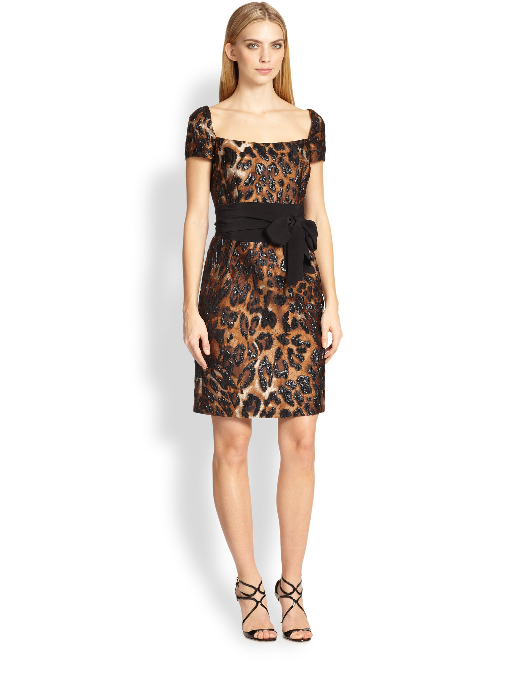 Lyst Escada Leopard Jacquard Dress