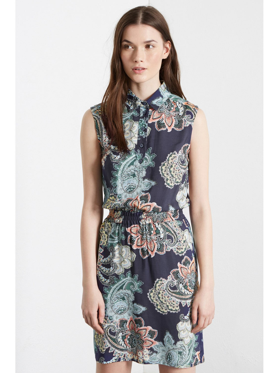 warehouse paisley shirt dress