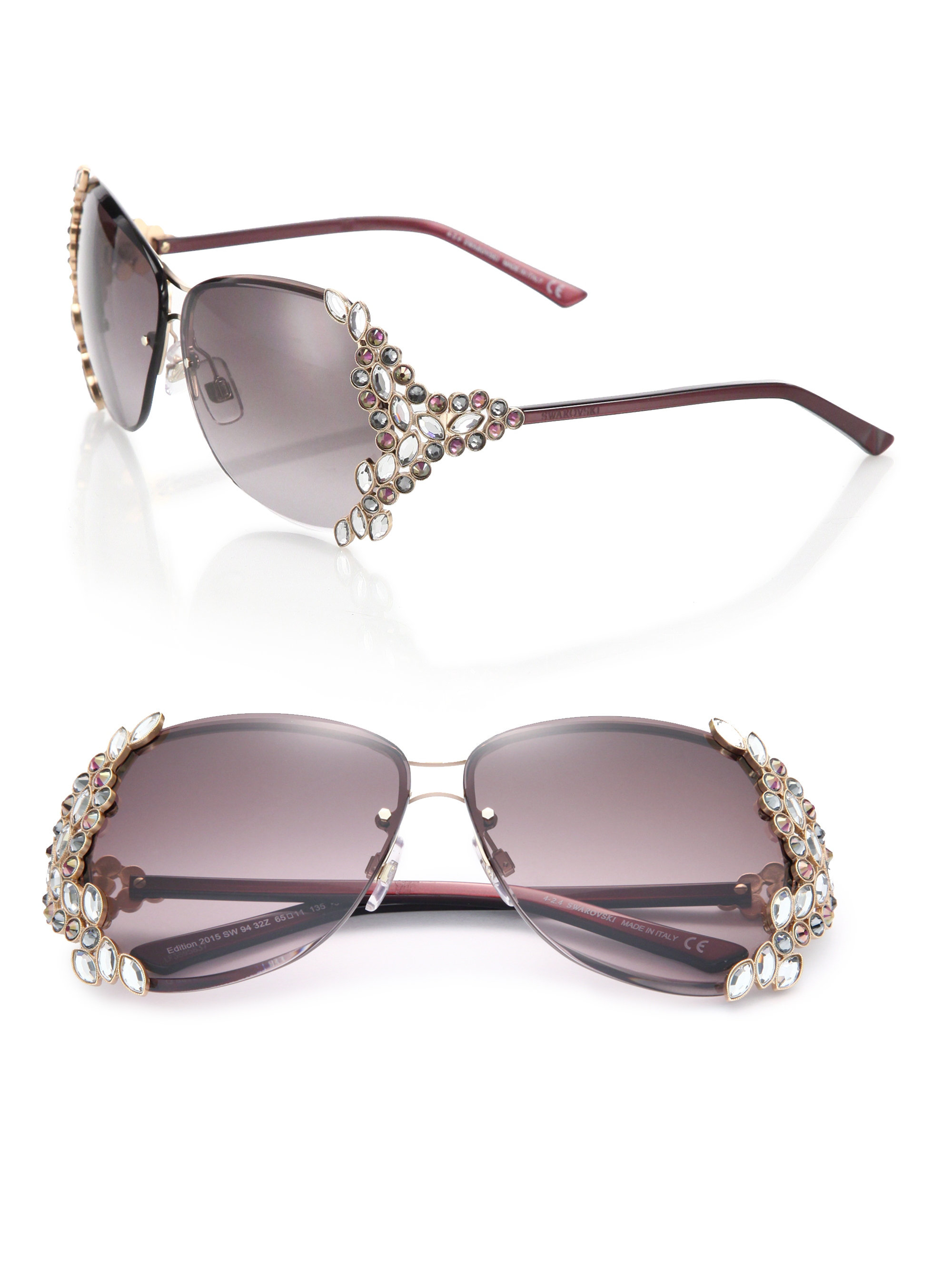 Swarovski Special Edition 65mm Crystal Sunglasses in Black | Lyst
