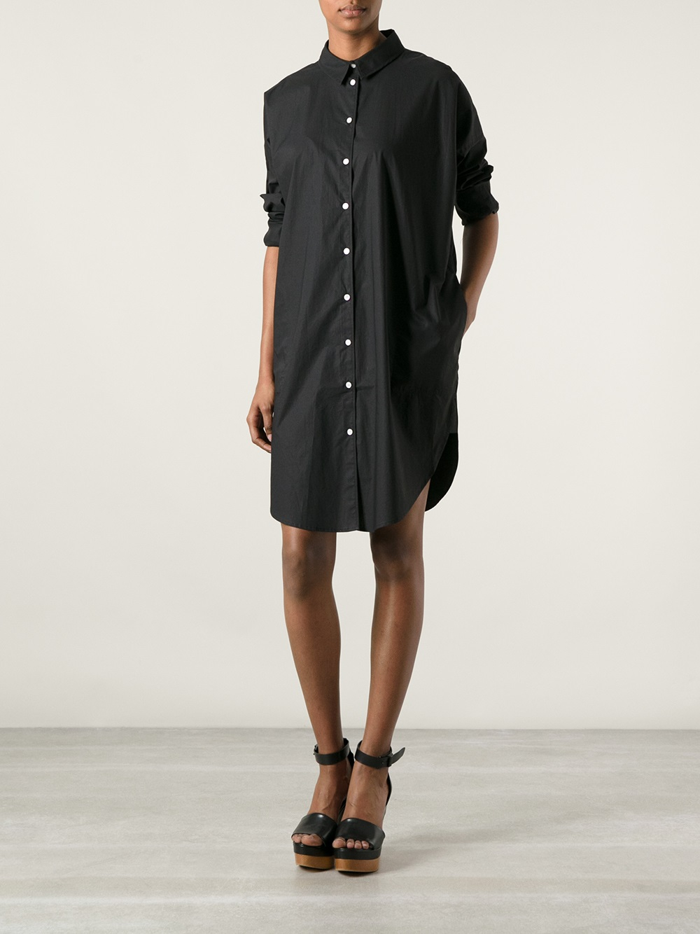 acne button down dress