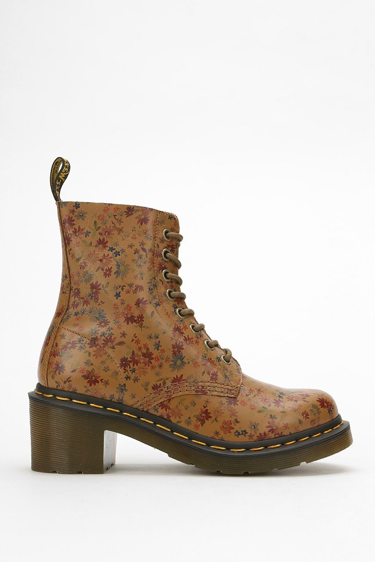 Dr. Martens Clemency Floral 8eye Boot in Tan (Brown) - Lyst
