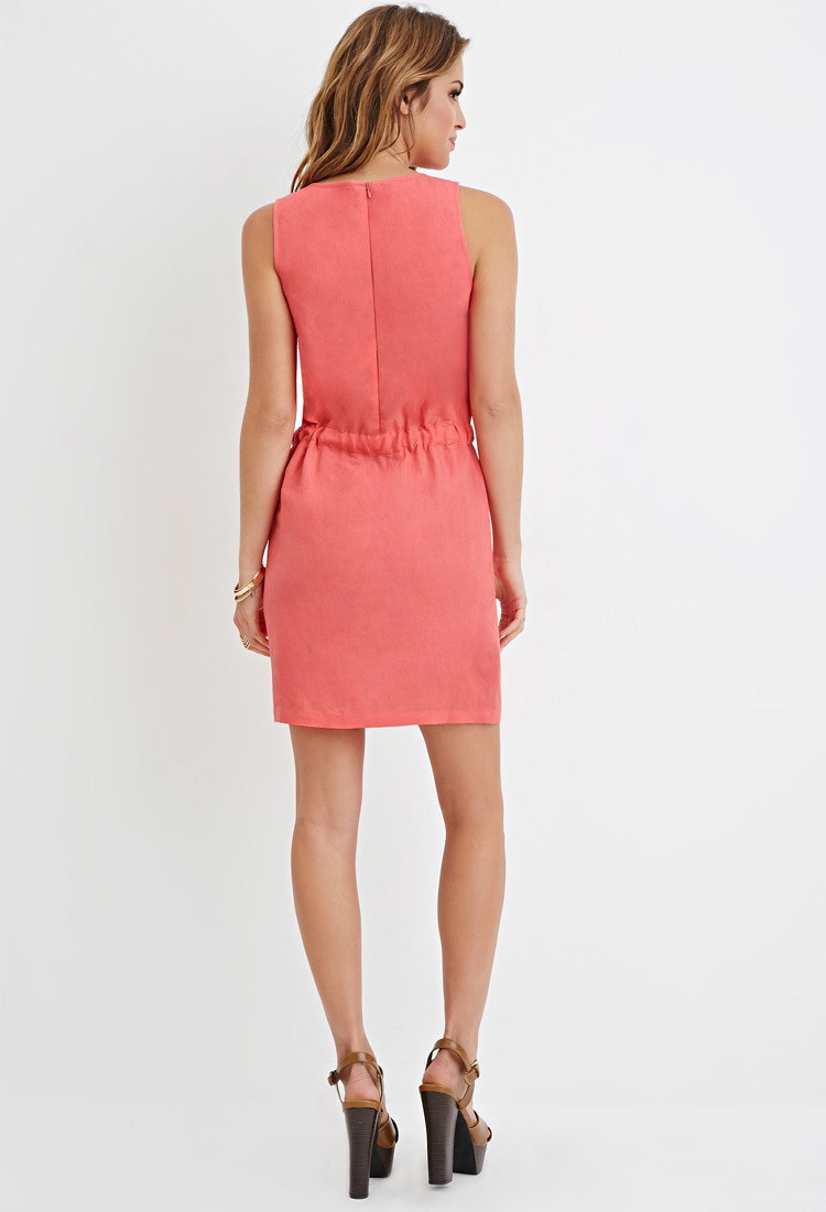 Lyst Forever 21 Drawstring Mini Dress in Pink